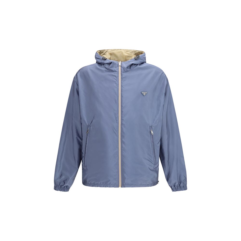 Prada Beige Recycled Polyamide Shell Jacket - Luxe Re-Nylon Couture