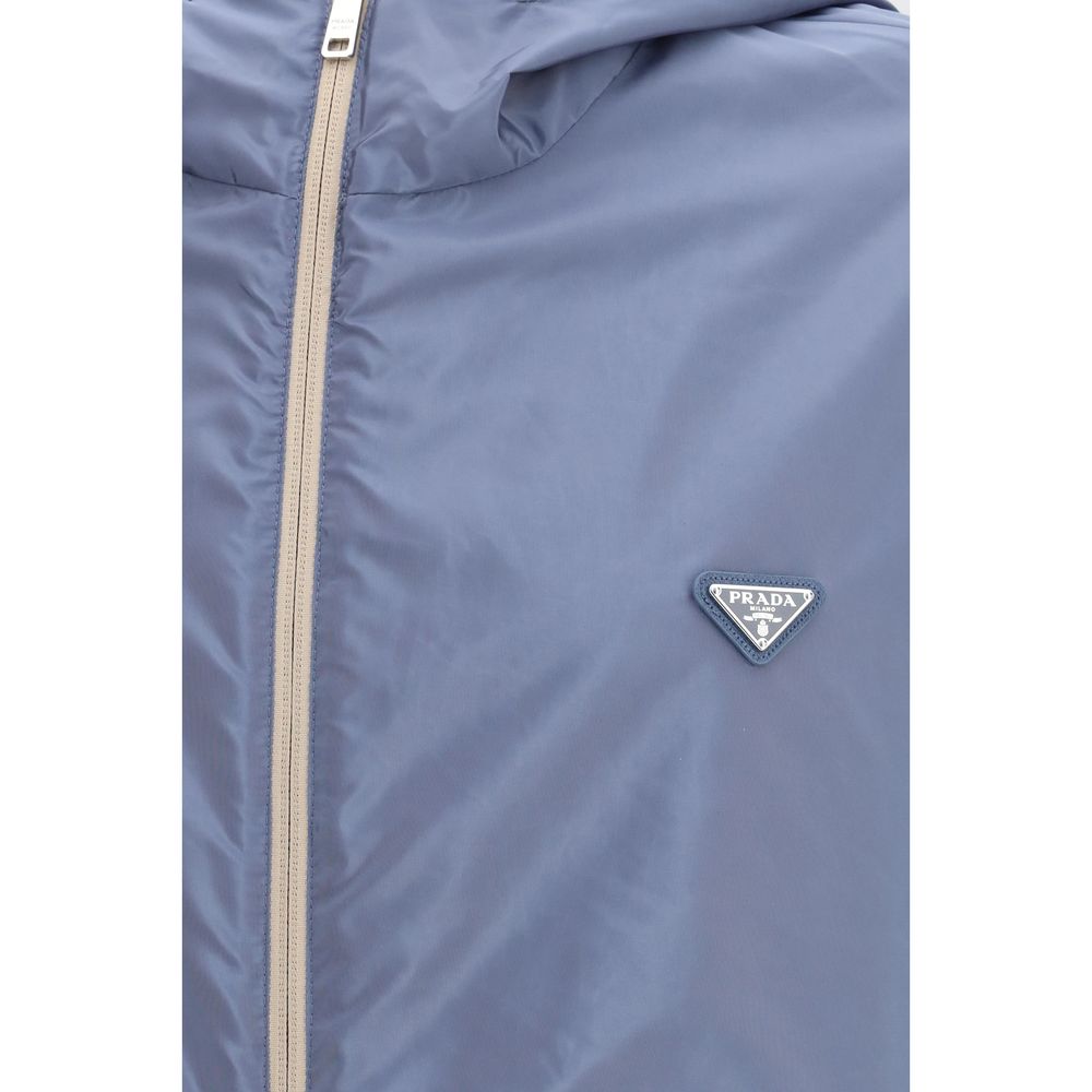 Prada Beige Recycled Polyamide Shell Jacket - Luxe Re-Nylon Couture