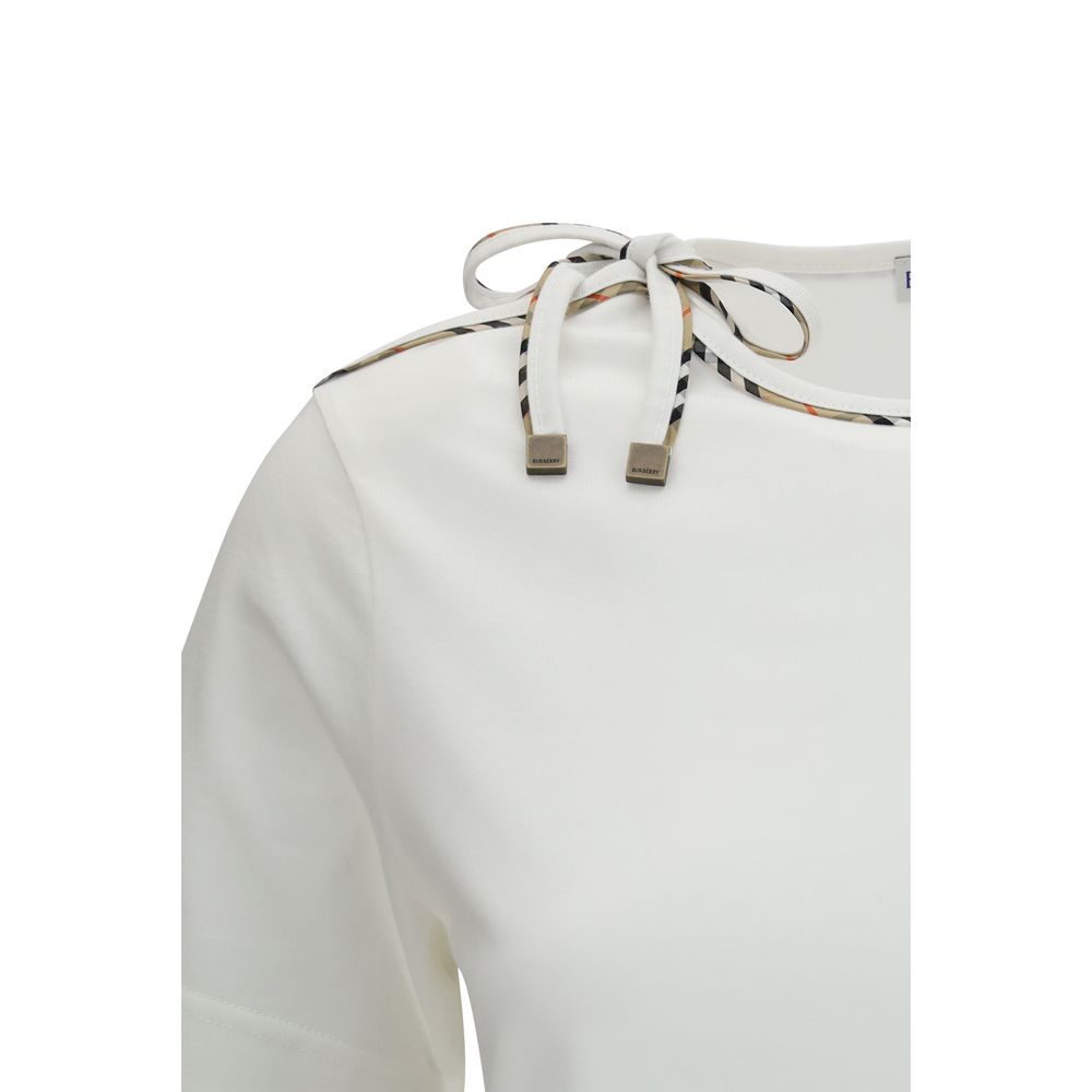 Elevate your wardrobe with the Burberry White Cotton T-Shirt, a luxurious blend of refined craftsmanship and timeless elegance, perfect for discerning tastes.