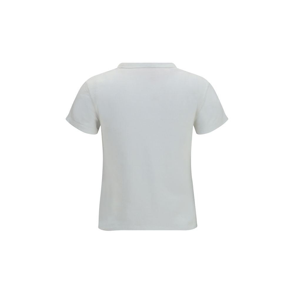 Indulge in the exquisite Kenzo White Cotton T-Shirt, a luxurious blend of comfort and sophistication, featuring the iconic Tulip motif for timeless elegance.