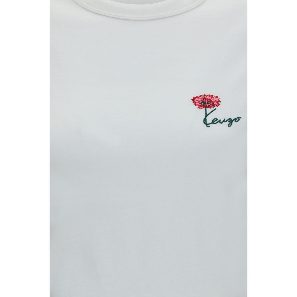 Elevate your wardrobe with the Kenzo White Cotton T-Shirt, a timeless piece crafted from luxurious cotton, embodying sophistication and effortless style for every occasion.