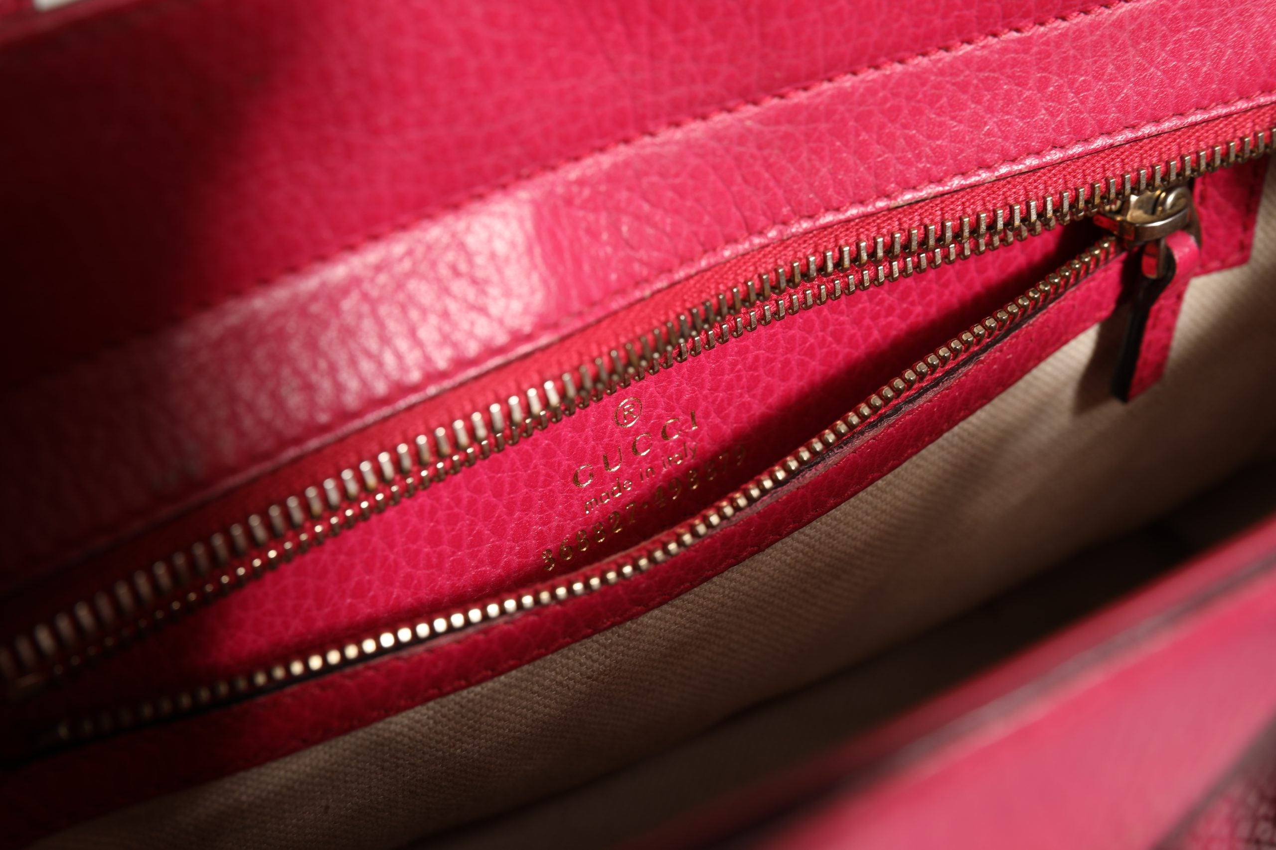 Elevate your style with the Gucci Swing Leather 2Way Tote Bag, a luxurious fuchsia pink accessory that embodies sophistication and timeless elegance for discerning tastes.