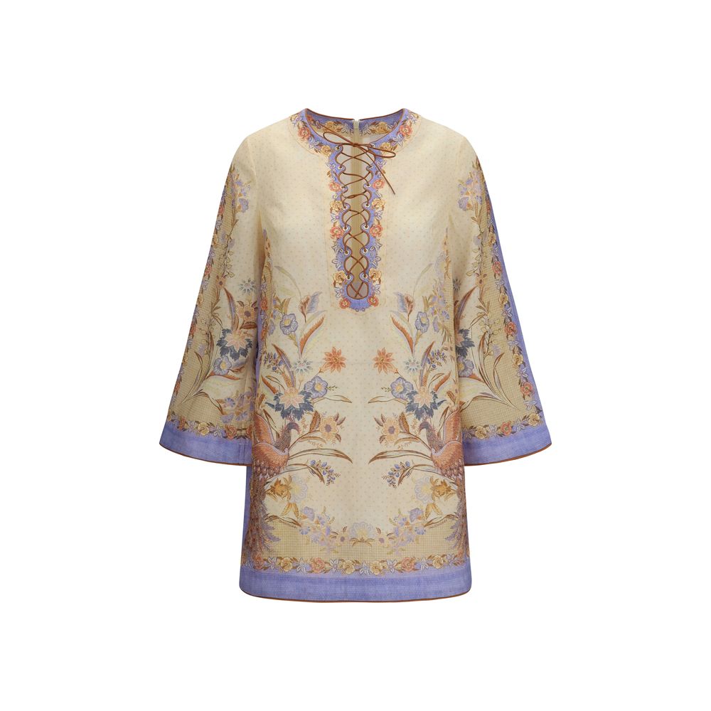Zimmermann Indra Floral Tunic Dress - 100% Linen Elegance