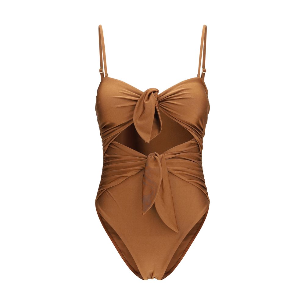 Discover the Zimmermann Beige Polyamide One-Piece Swimsuit, a luxurious blend of elegance and modernity, crafted for those who embrace sophistication and allure.