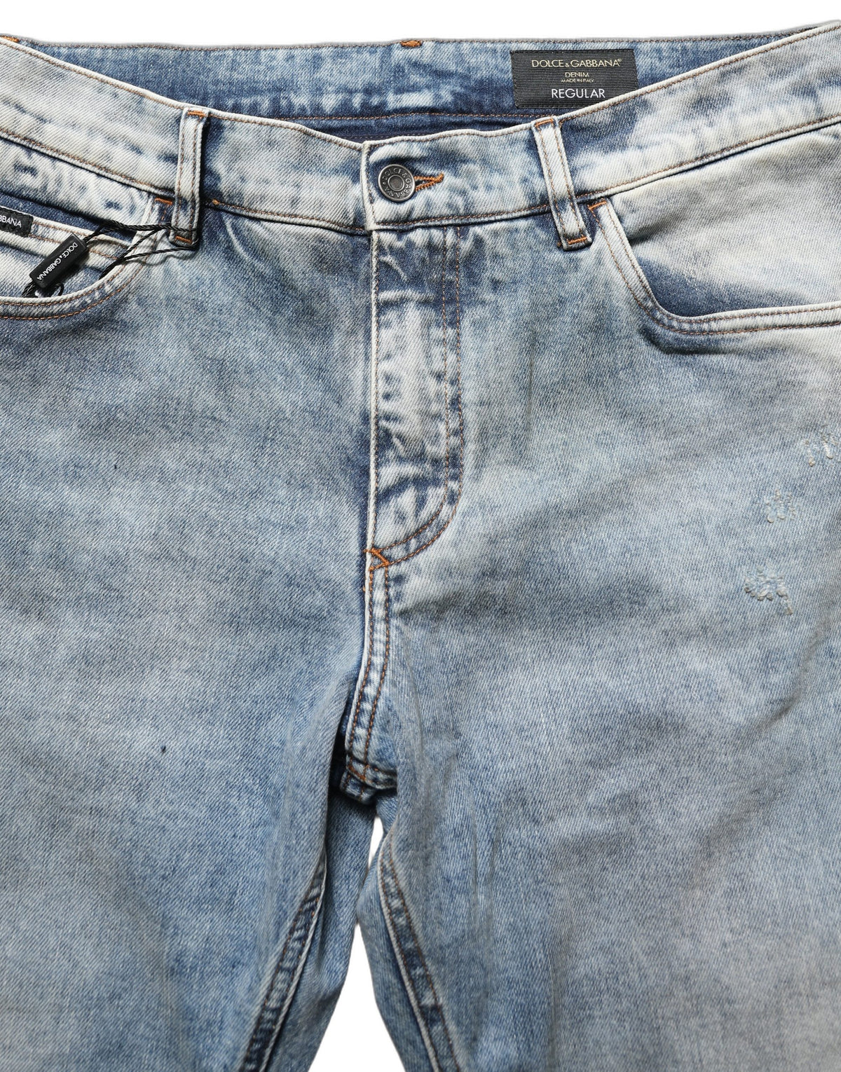 Dolce & Gabbana Blue Washed Mid Waist Denim Jeans - Timeless Luxury