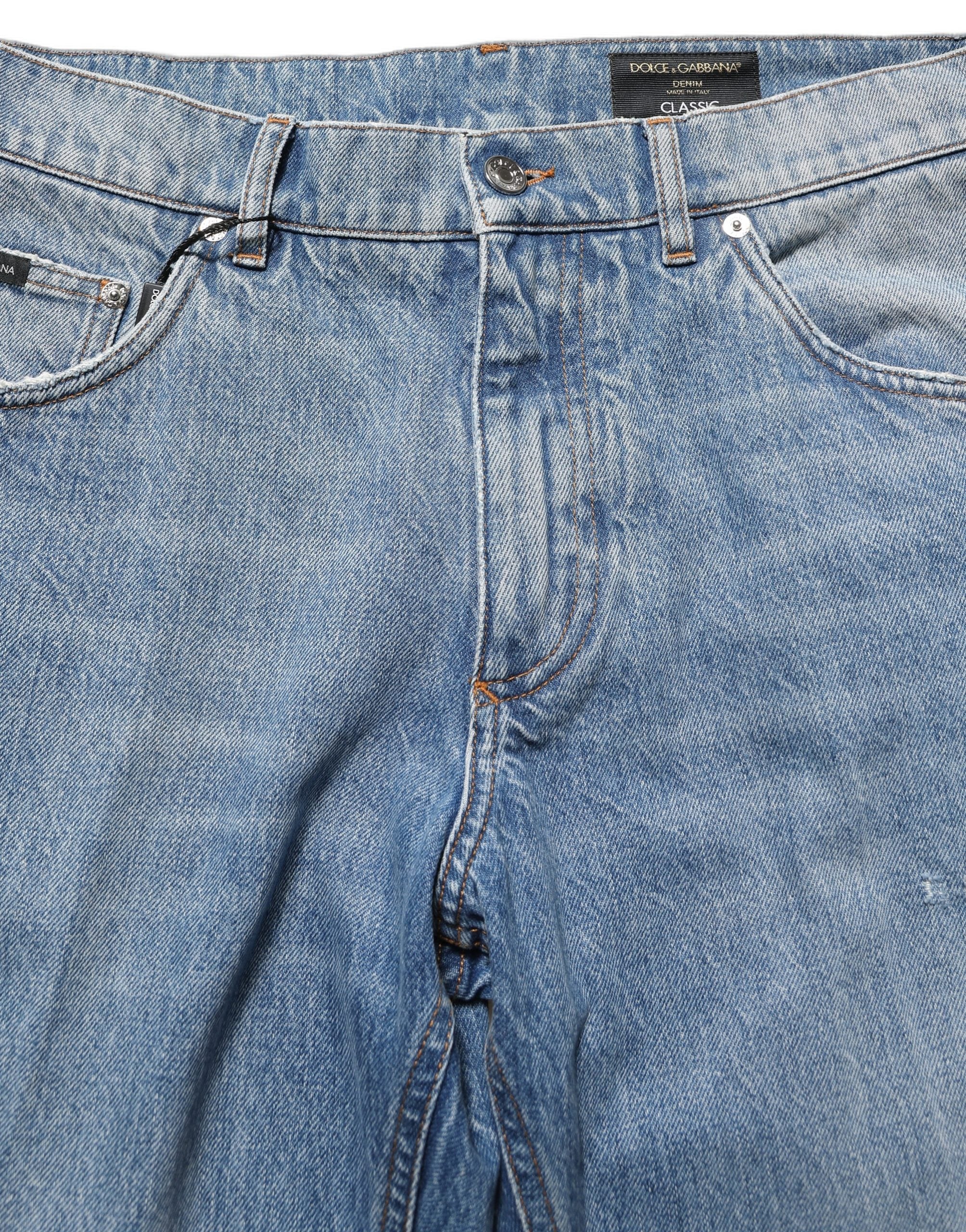 Dolce & Gabbana Light Blue Washed Denim Jeans - Timeless Luxury