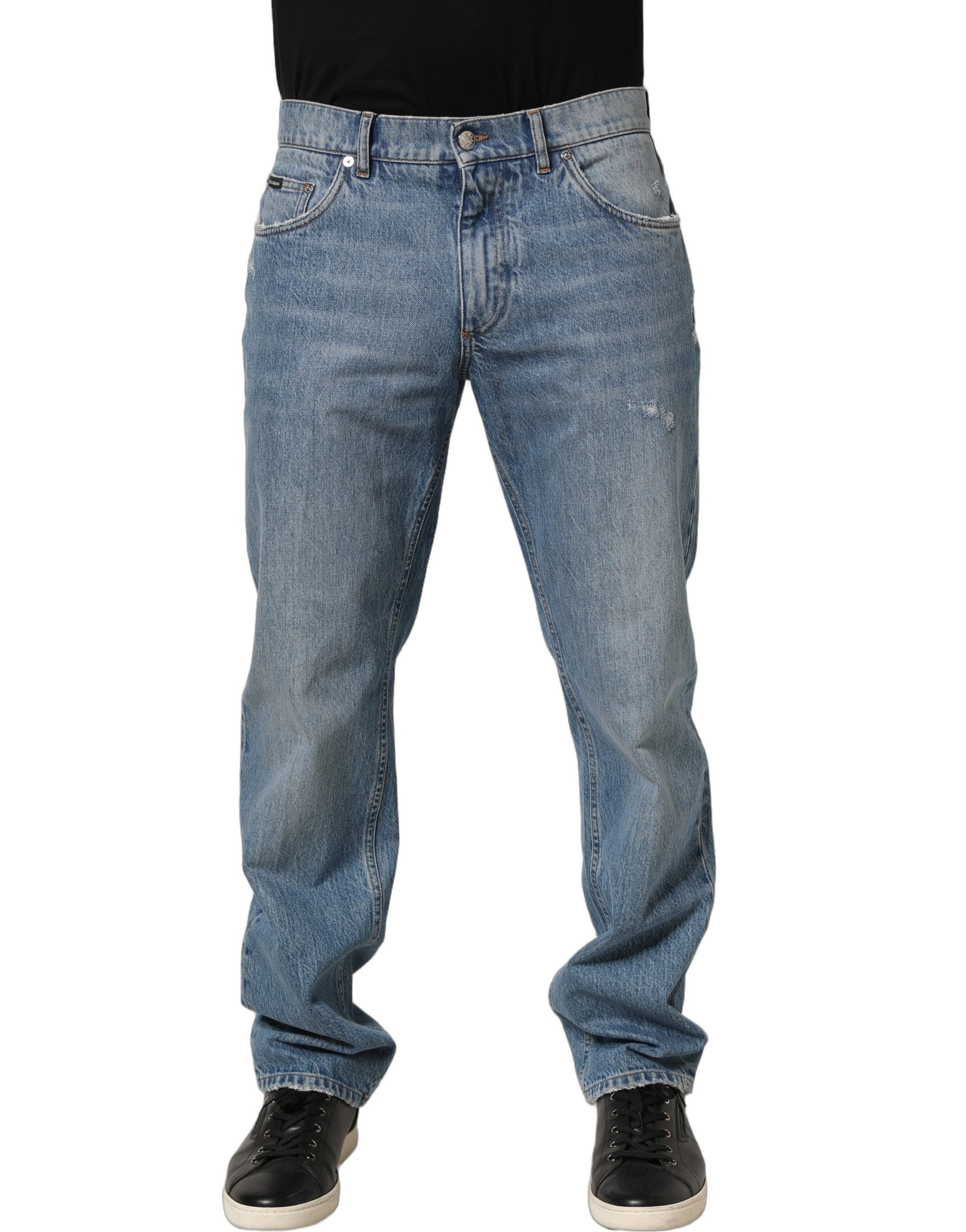 Dolce & Gabbana Light Blue Washed Denim Jeans - Timeless Luxury