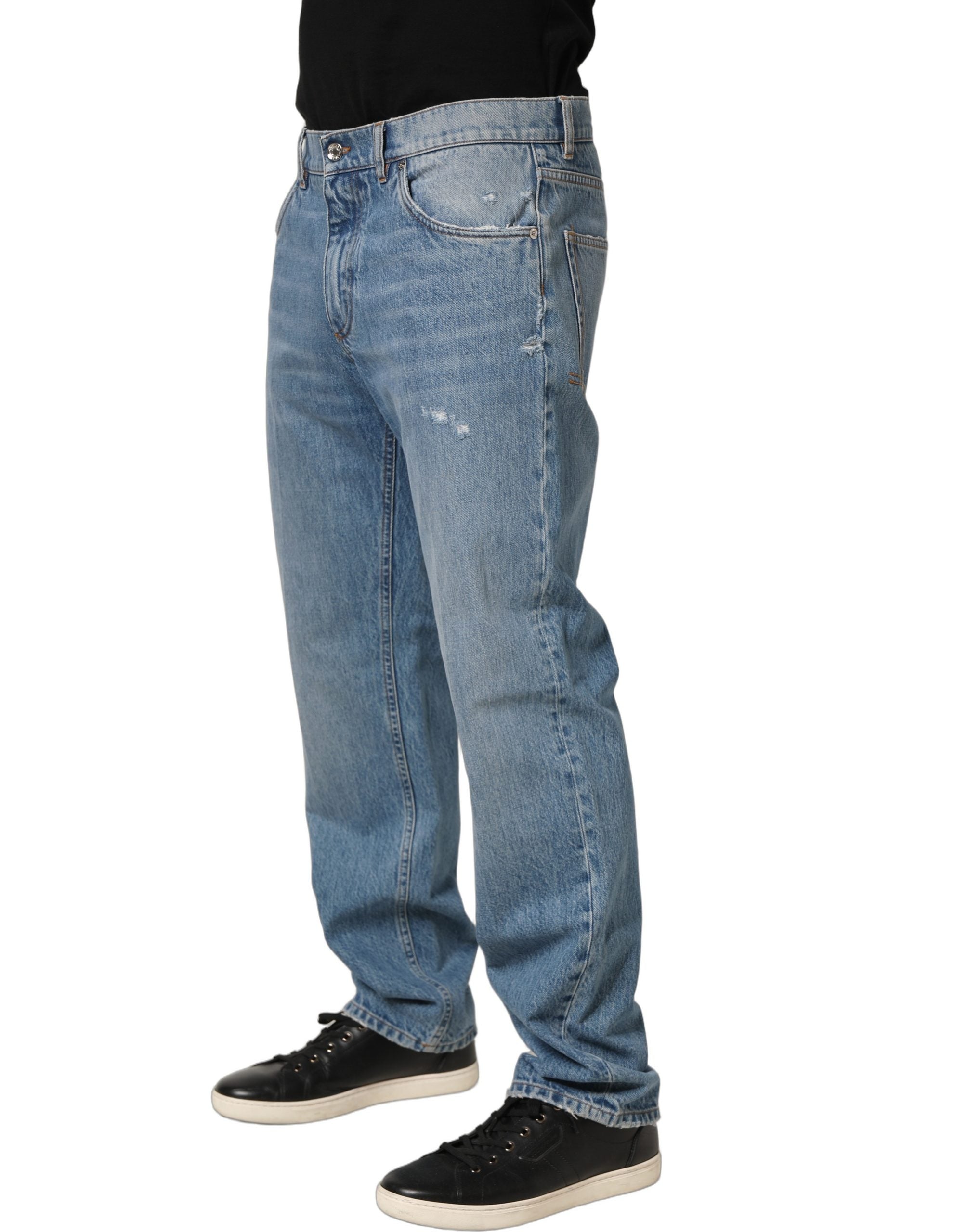 Dolce & Gabbana Light Blue Washed Denim Jeans - Timeless Luxury