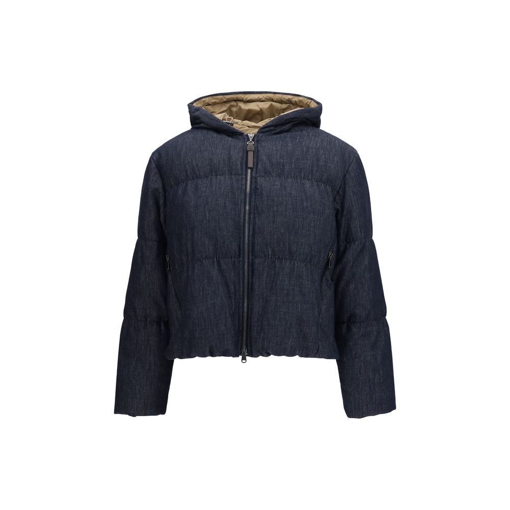 Brunello Cucinelli Blue Cotton Shell Jacket - Elevate Your Elegance