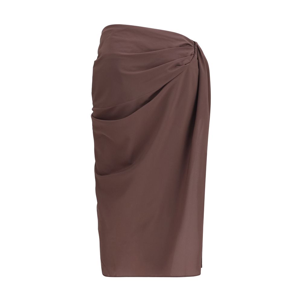 Jacquemus Brown Midi Skirt – Exquisite Haute Couture Elegance