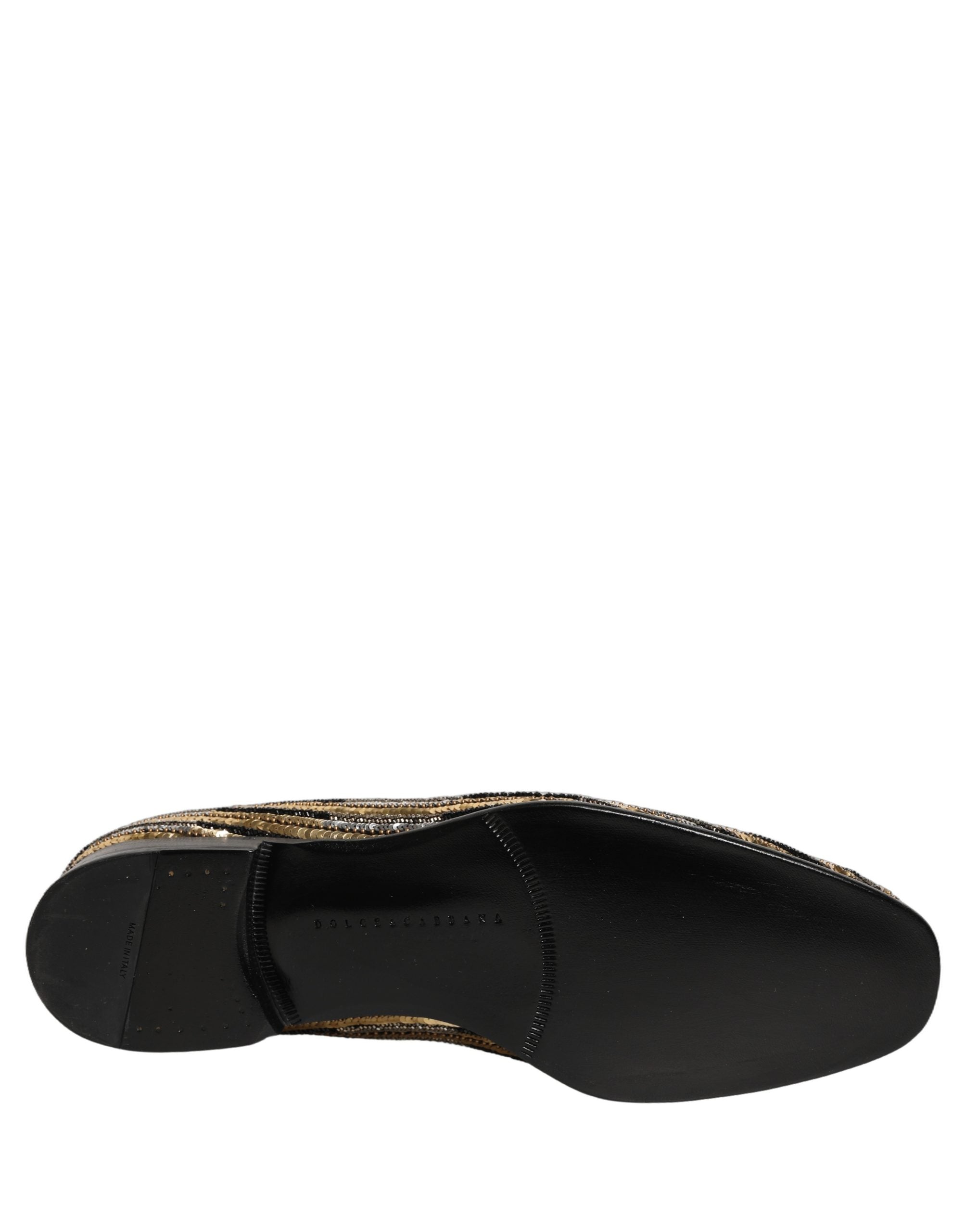 Dolce & Gabbana Gold Sequin Loafers - Exquisite Italian Craftsmanship