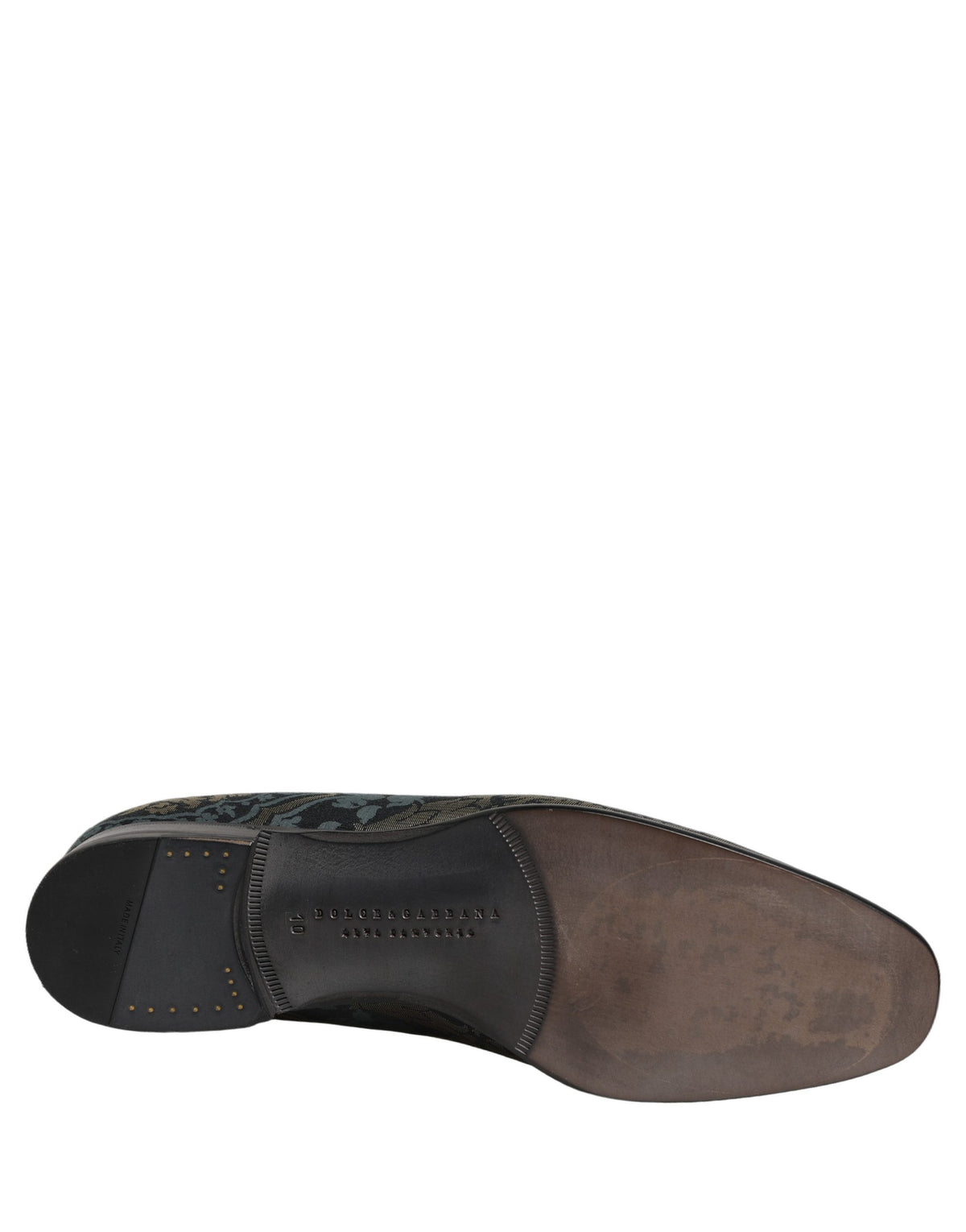 Dolce & Gabbana Black Floral Brocade Slip On Loafers for Timeless Elegance
