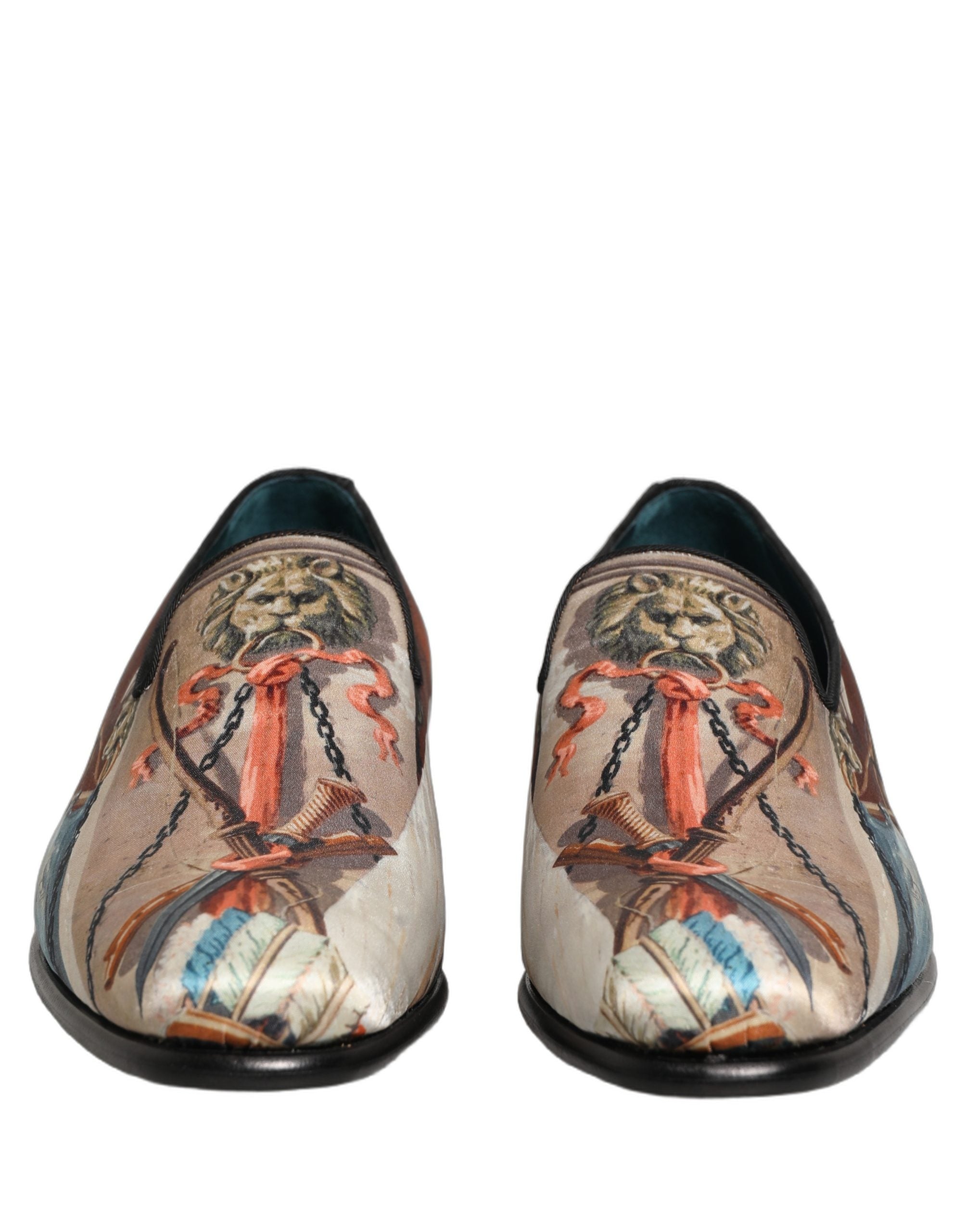 Dolce & Gabbana Multicolor Lion Print Loafers - Luxe Elegance