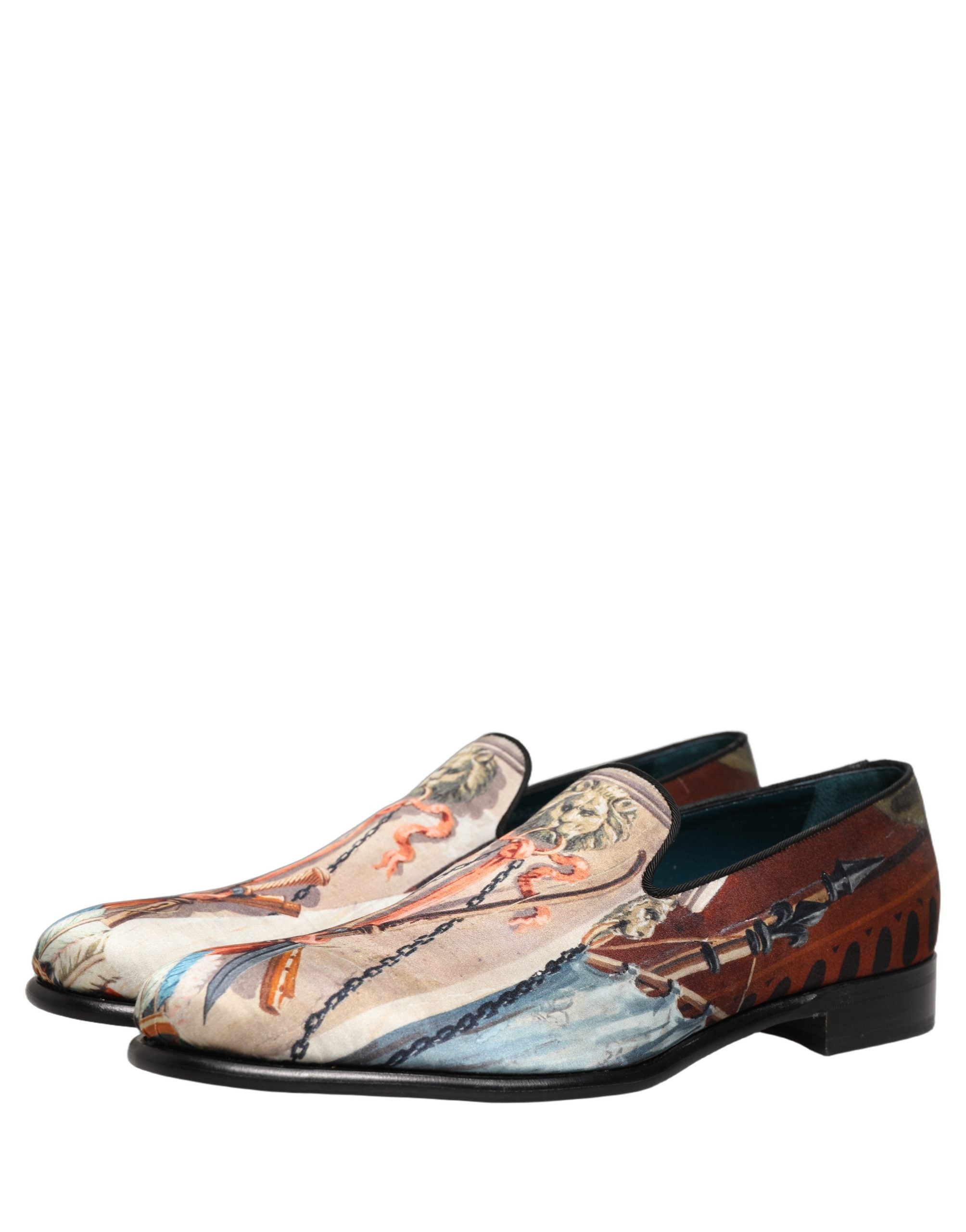 Dolce & Gabbana Multicolor Lion Print Loafers - Luxe Elegance