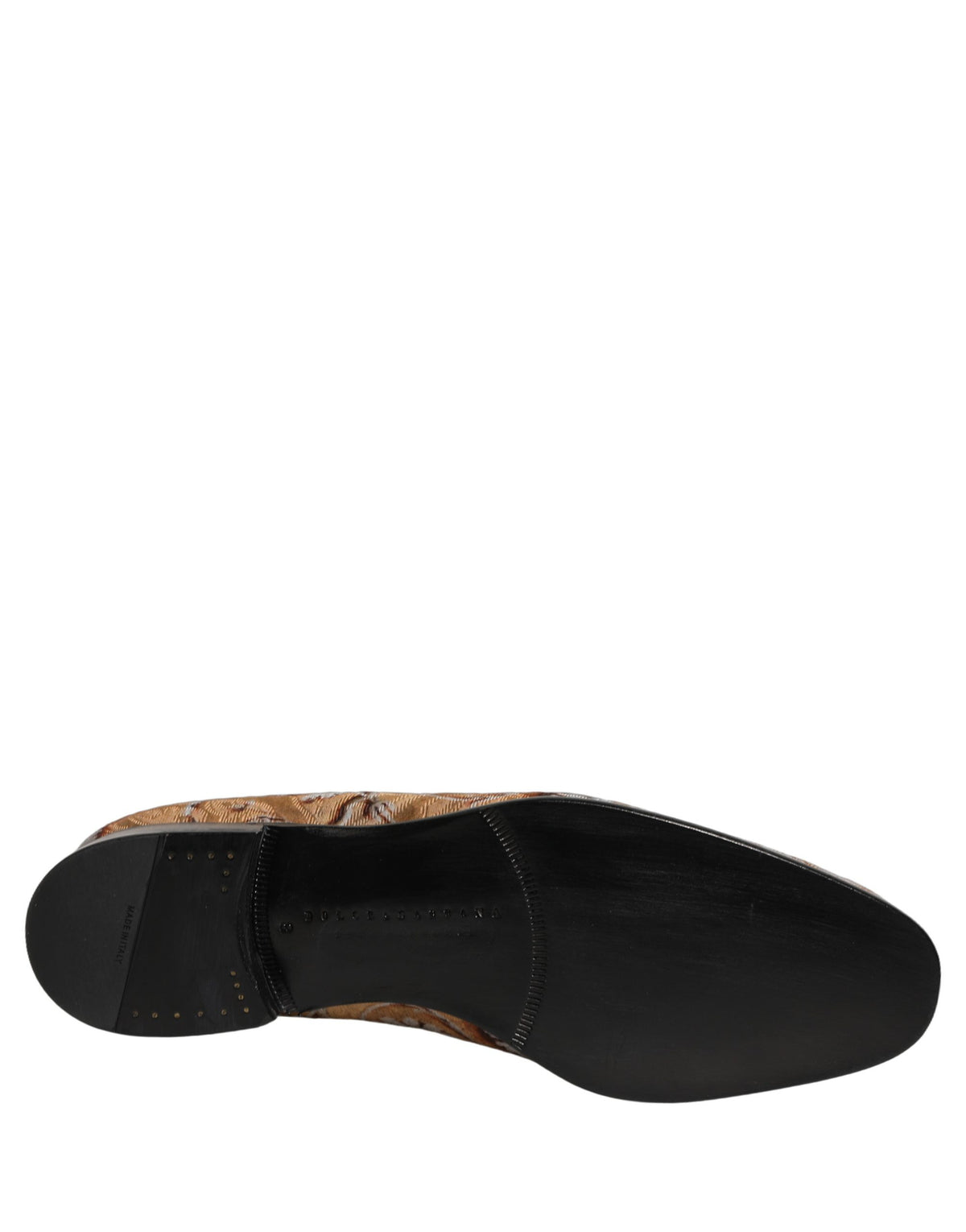 Dolce & Gabbana Beige Brocade Slip-On Loafers for Timeless Elegance