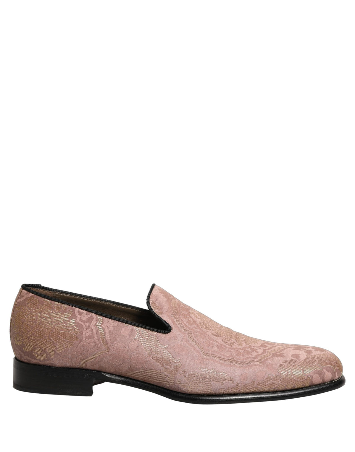 Dolce & Gabbana Pink Brocade Slip-On Loafers for Timeless Elegance