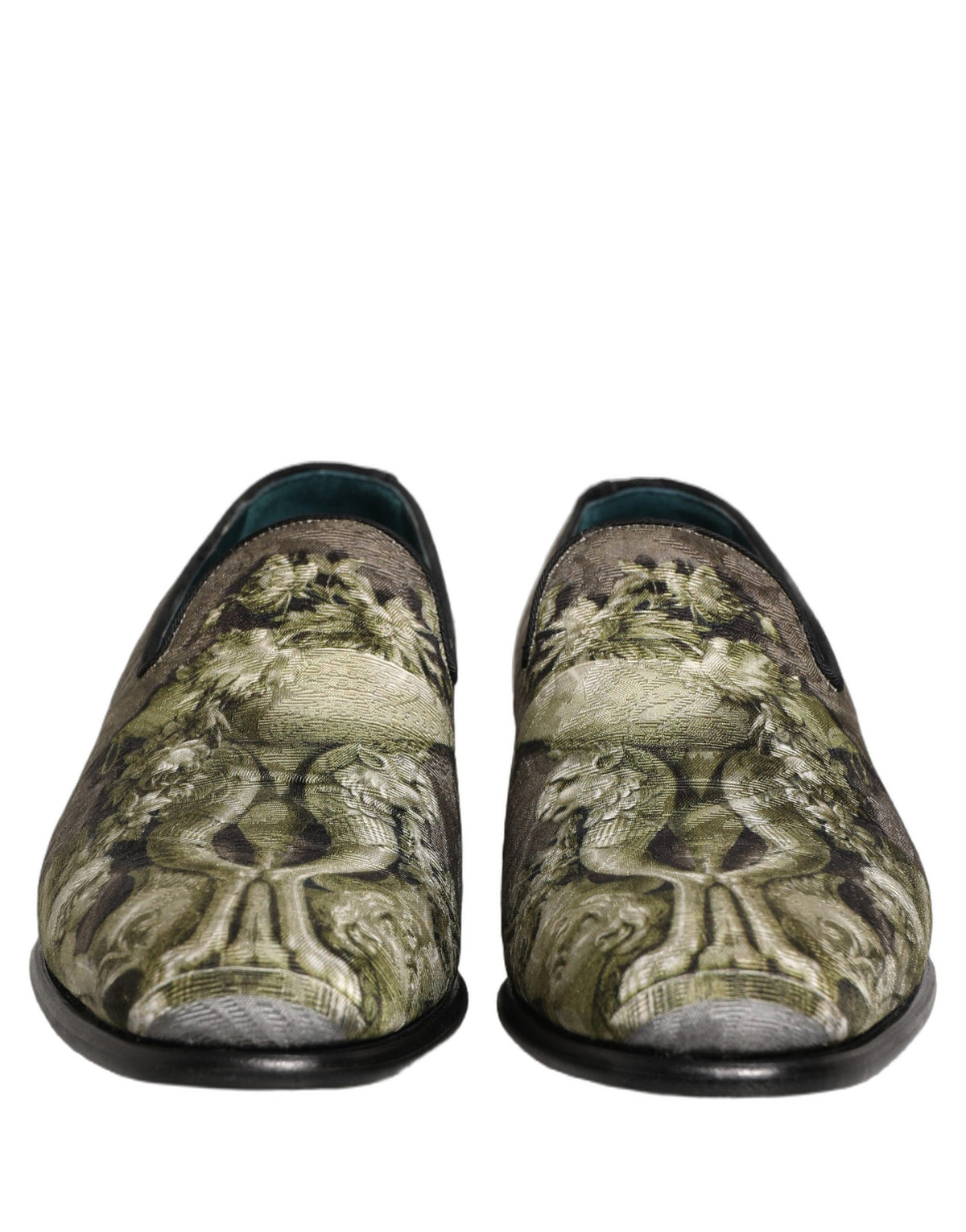 Dolce & Gabbana Brown Baroque Print Slip On Loafers - Luxury Redefined