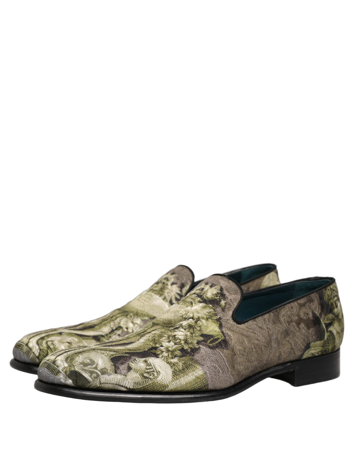 Dolce & Gabbana Brown Baroque Print Slip On Loafers - Luxury Craftsmanship