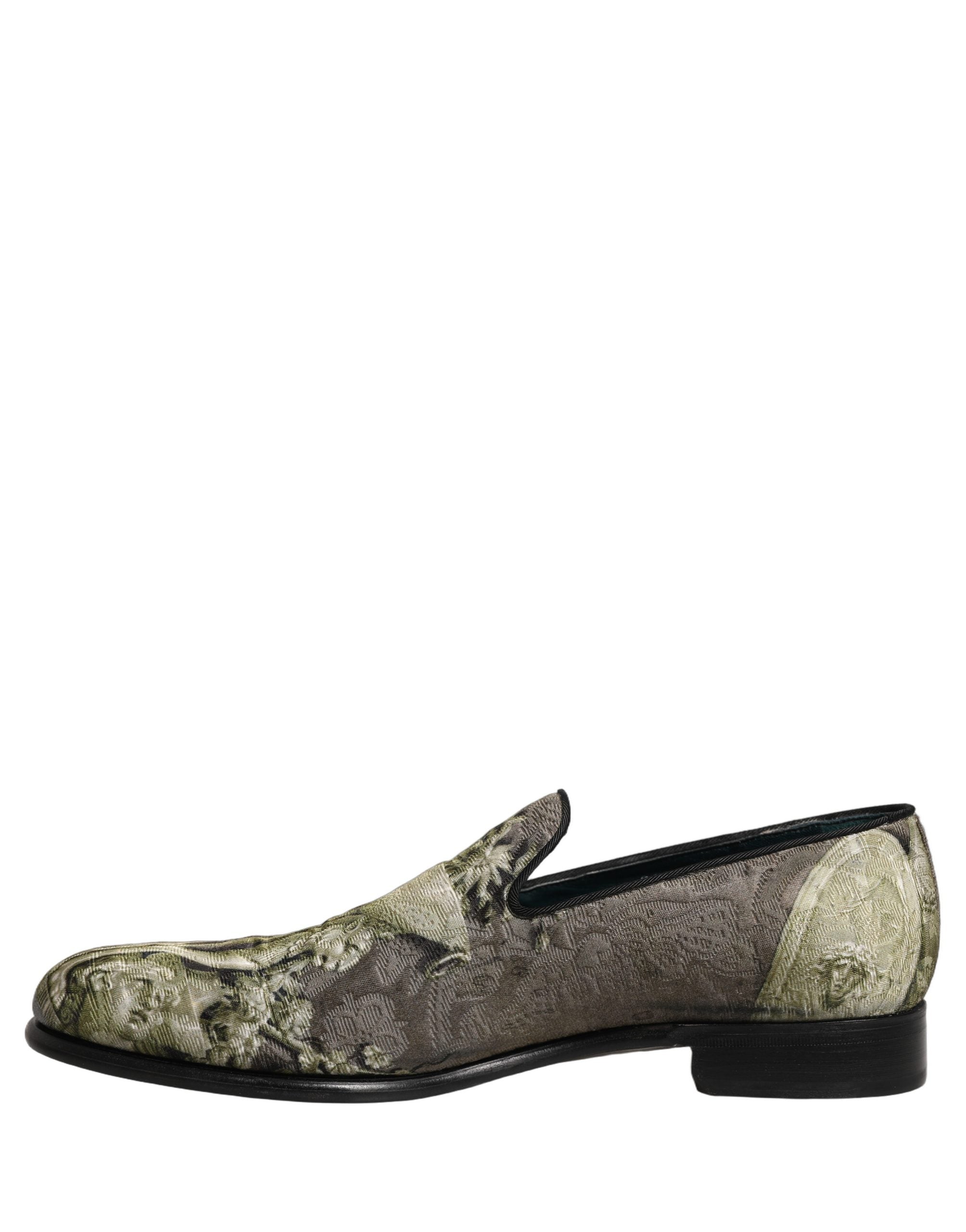 Dolce & Gabbana Brown Baroque Print Loafers - Timeless Luxury