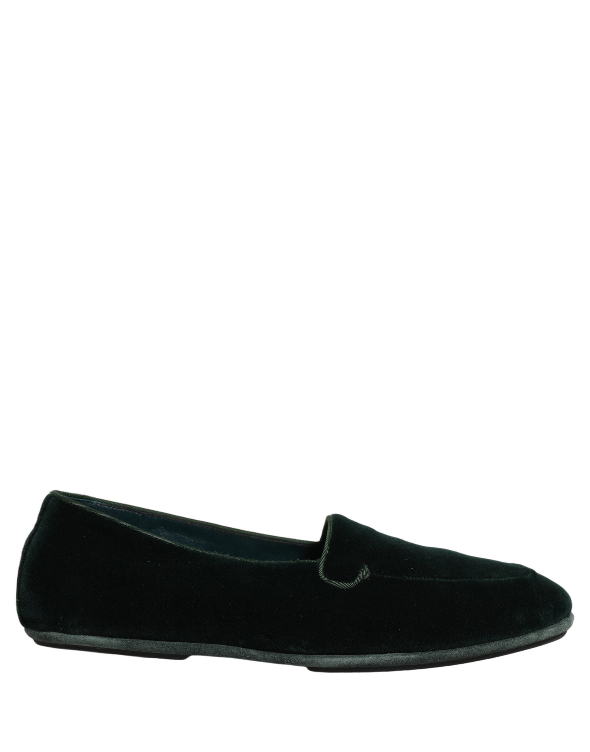 Dolce & Gabbana Green Velvet Slip-On Loafers, Couture Elegance