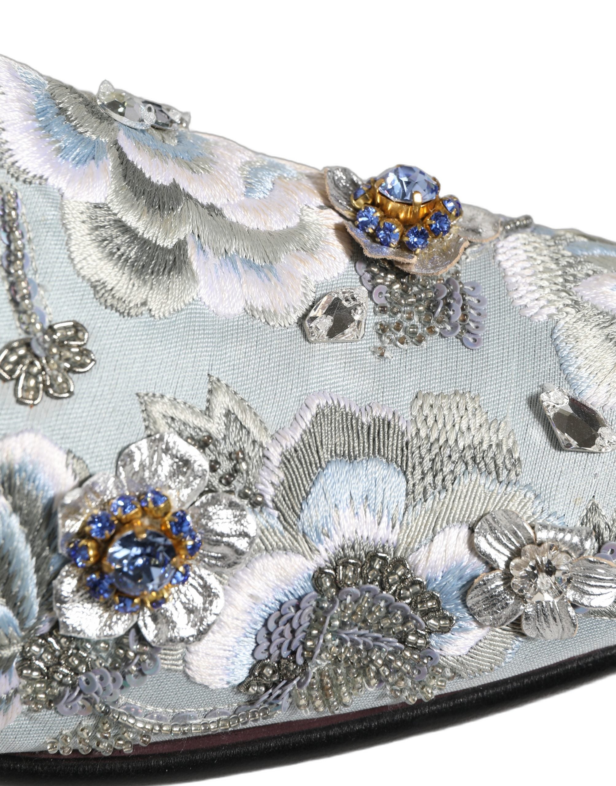 Dolce & Gabbana White Floral Embellished Loafers - Luxury Footwear