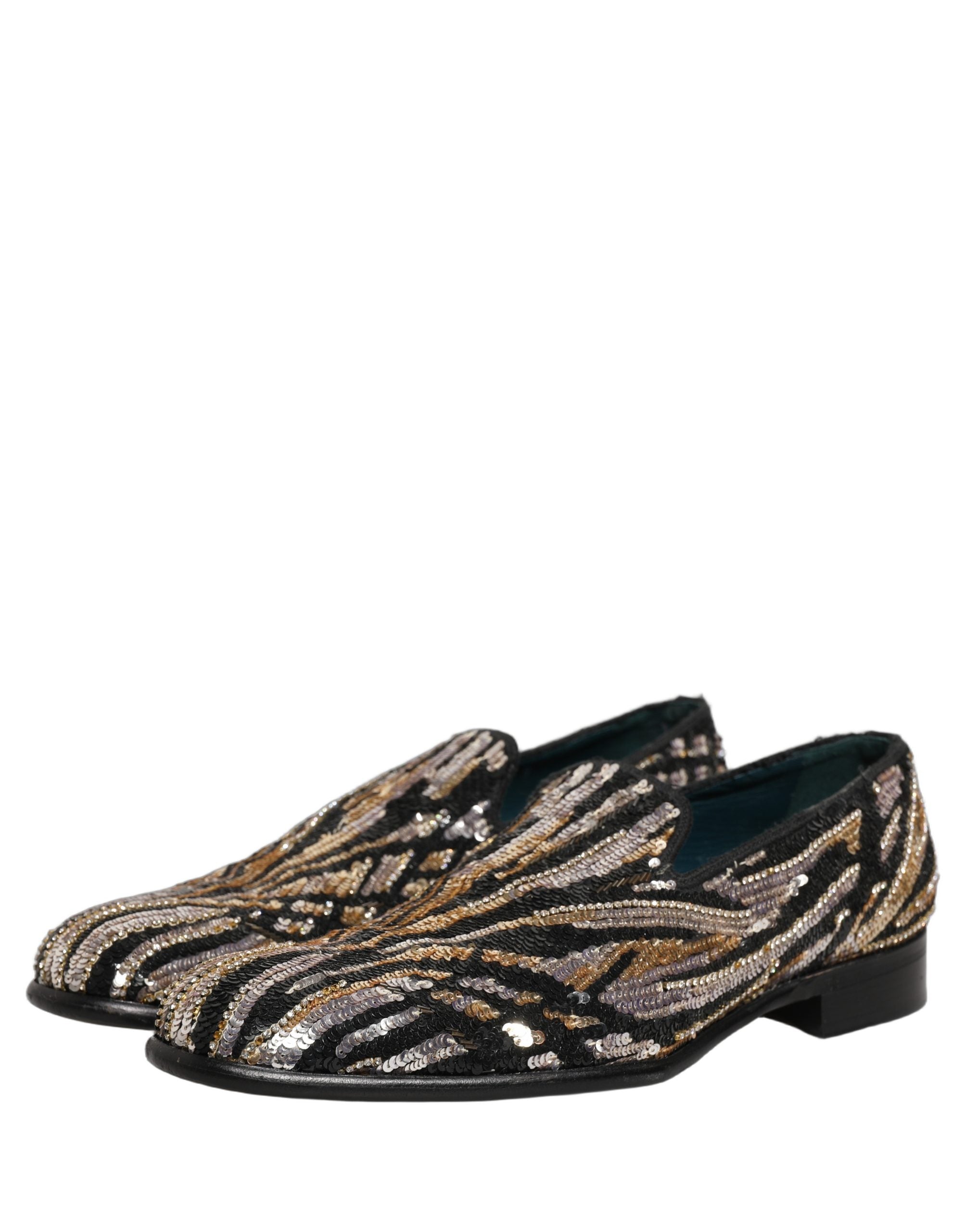 Dolce & Gabbana Gold Sequin Loafers - Exquisite Luxury Footwear