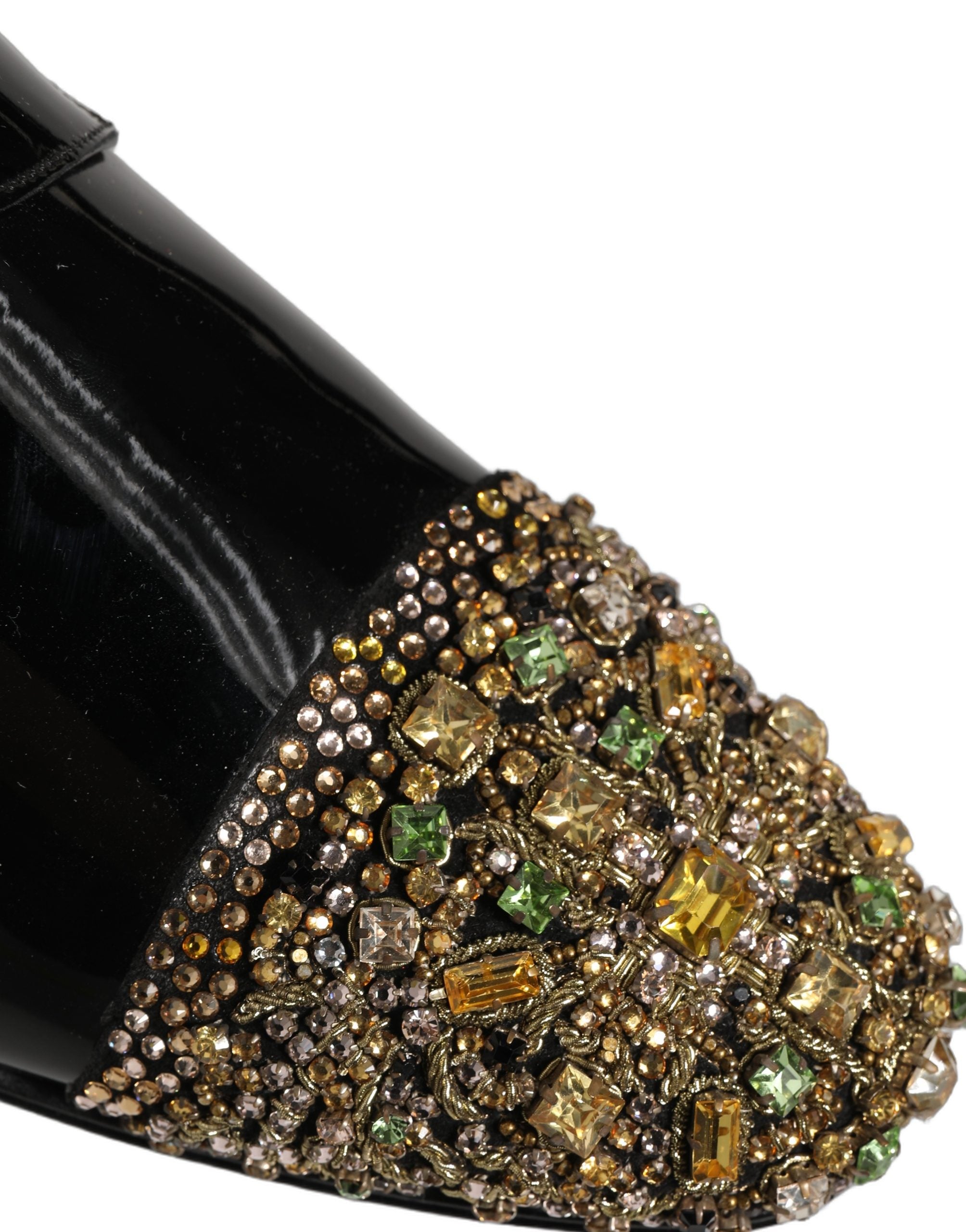Dolce & Gabbana Black Embellished Derby Dress Shoes for Luxe Elegance