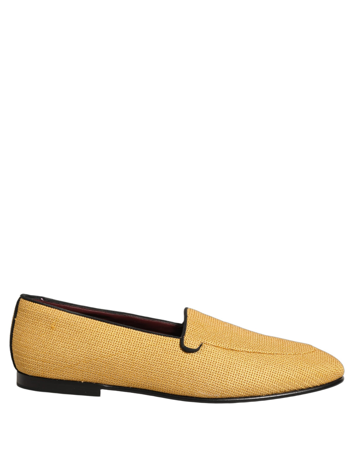 Dolce & Gabbana Yellow Woven Leather Loafers for Discerning Elegance
