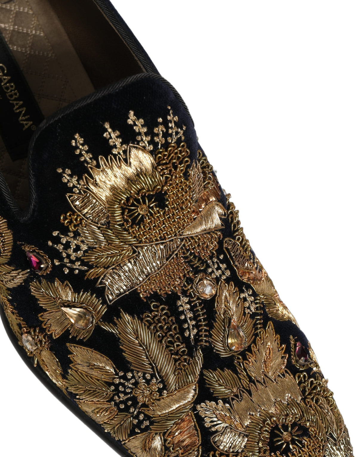 Dolce & Gabbana Velvet Embroidered Loafers - Timeless Luxury