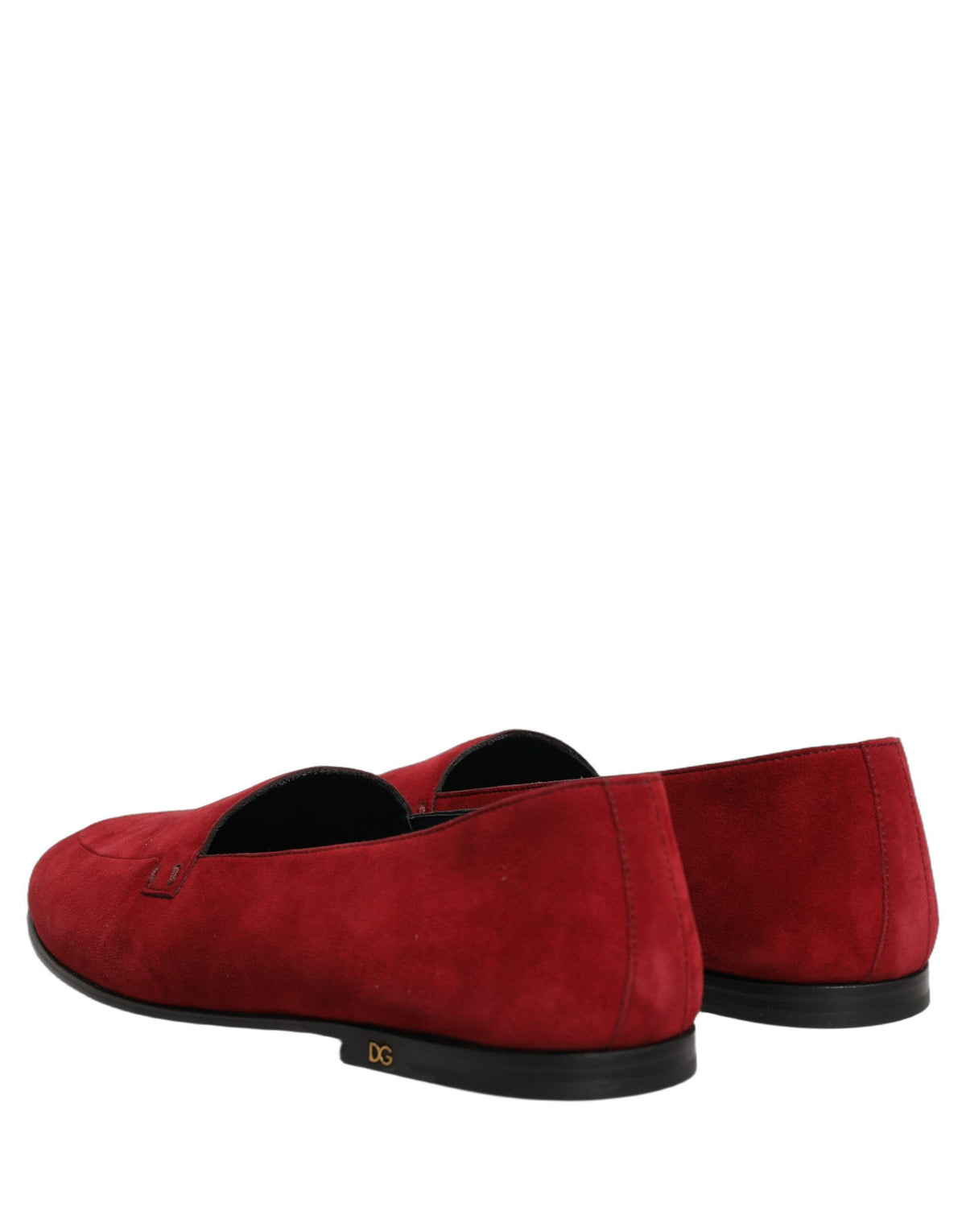Dolce & Gabbana Red Suede Luxe Slip-On Loafers - Exquisite Elegance