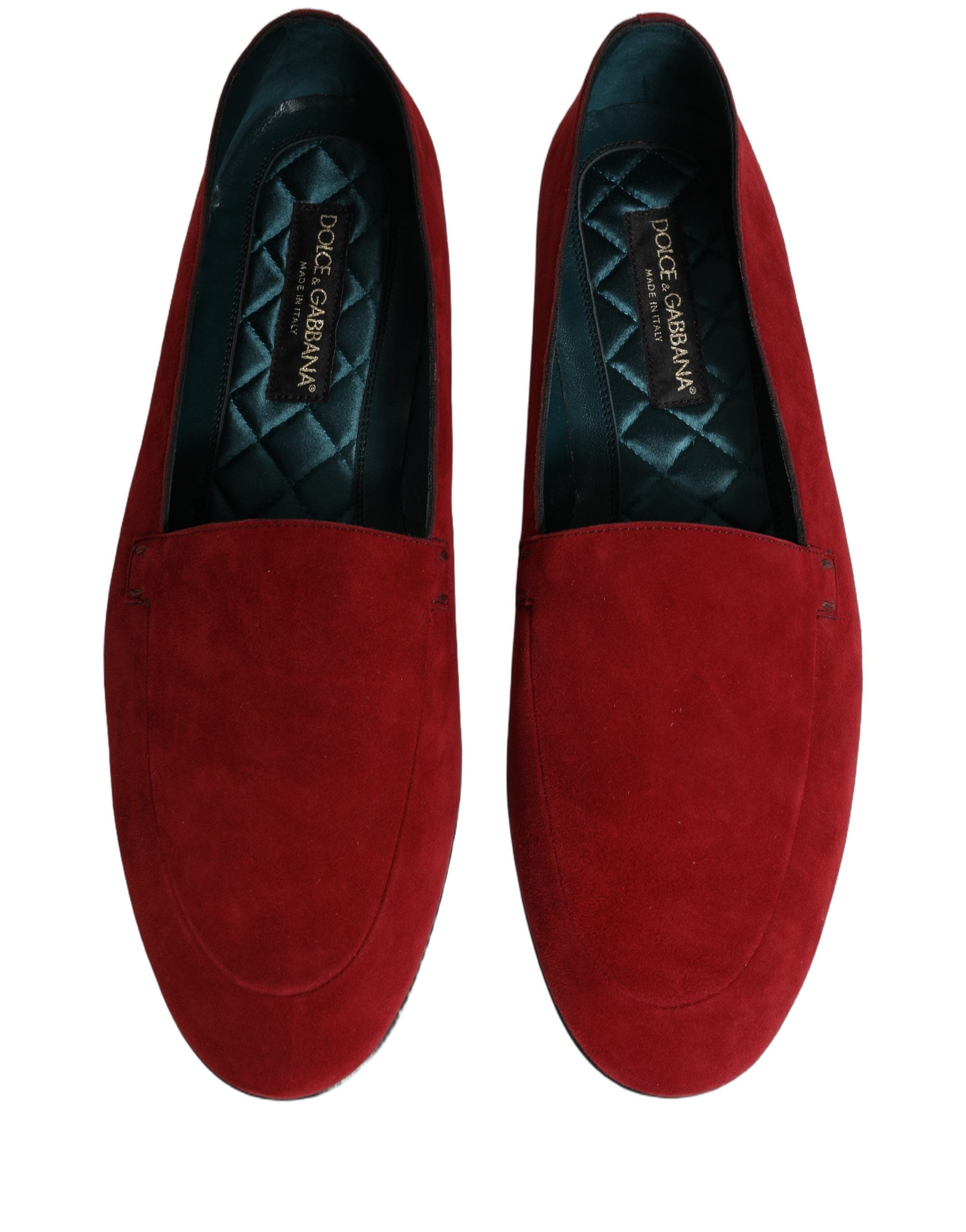 Dolce & Gabbana Red Suede Luxe Slip-On Loafers - Exquisite Elegance