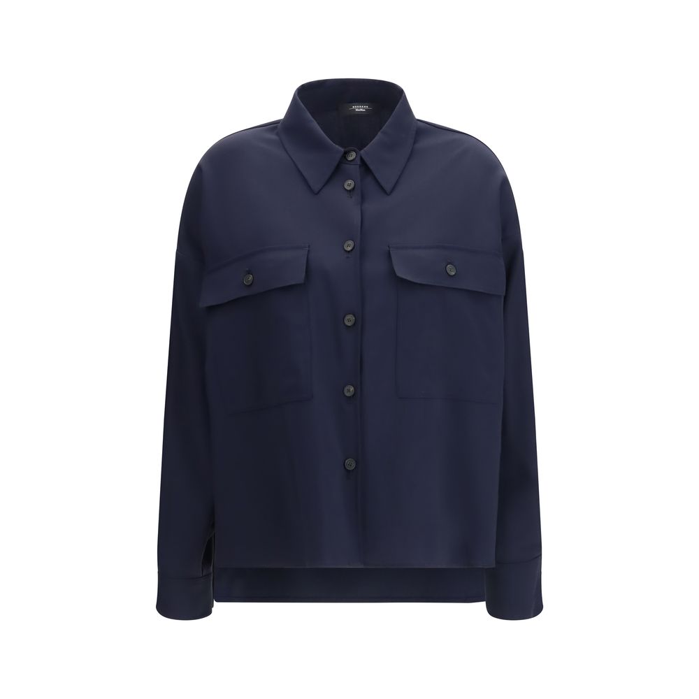 Max Mara Blue Wool Oves Aries Jacket, Luxe Couture Elegance