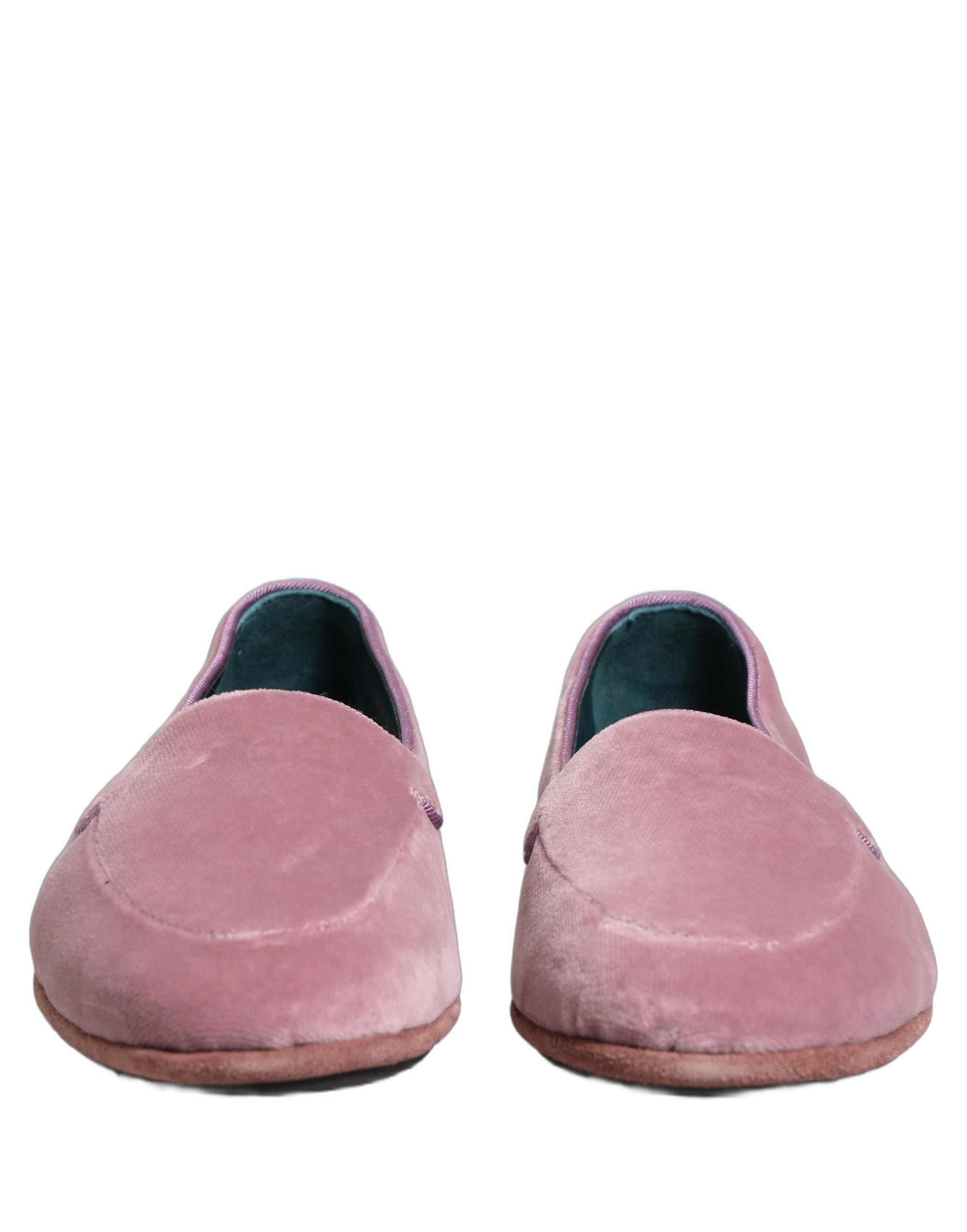Dolce & Gabbana Pink Velvet Slip-On Loafers for Timeless Elegance