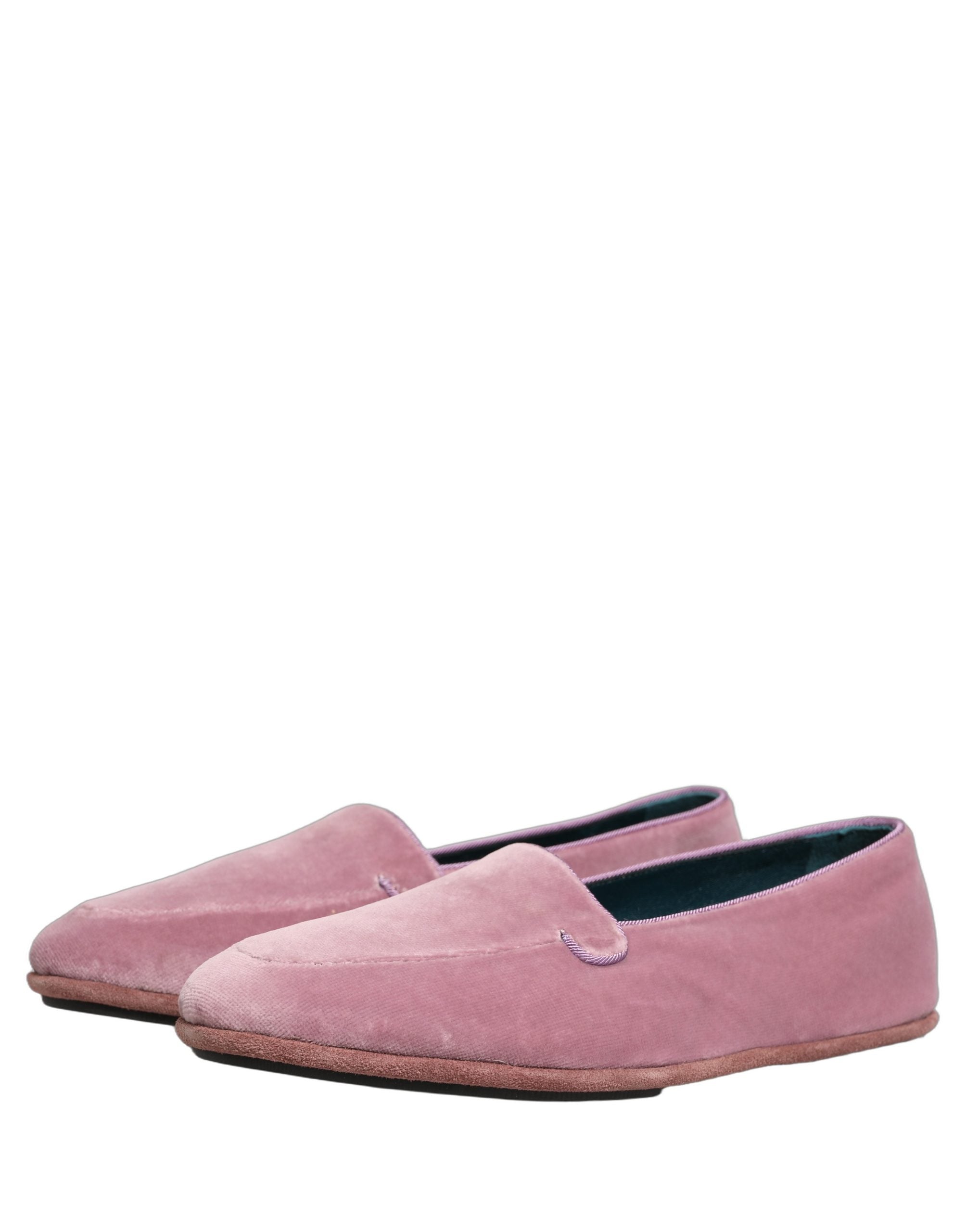 Dolce & Gabbana Pink Velvet Slip-On Loafers - Timeless Elegance