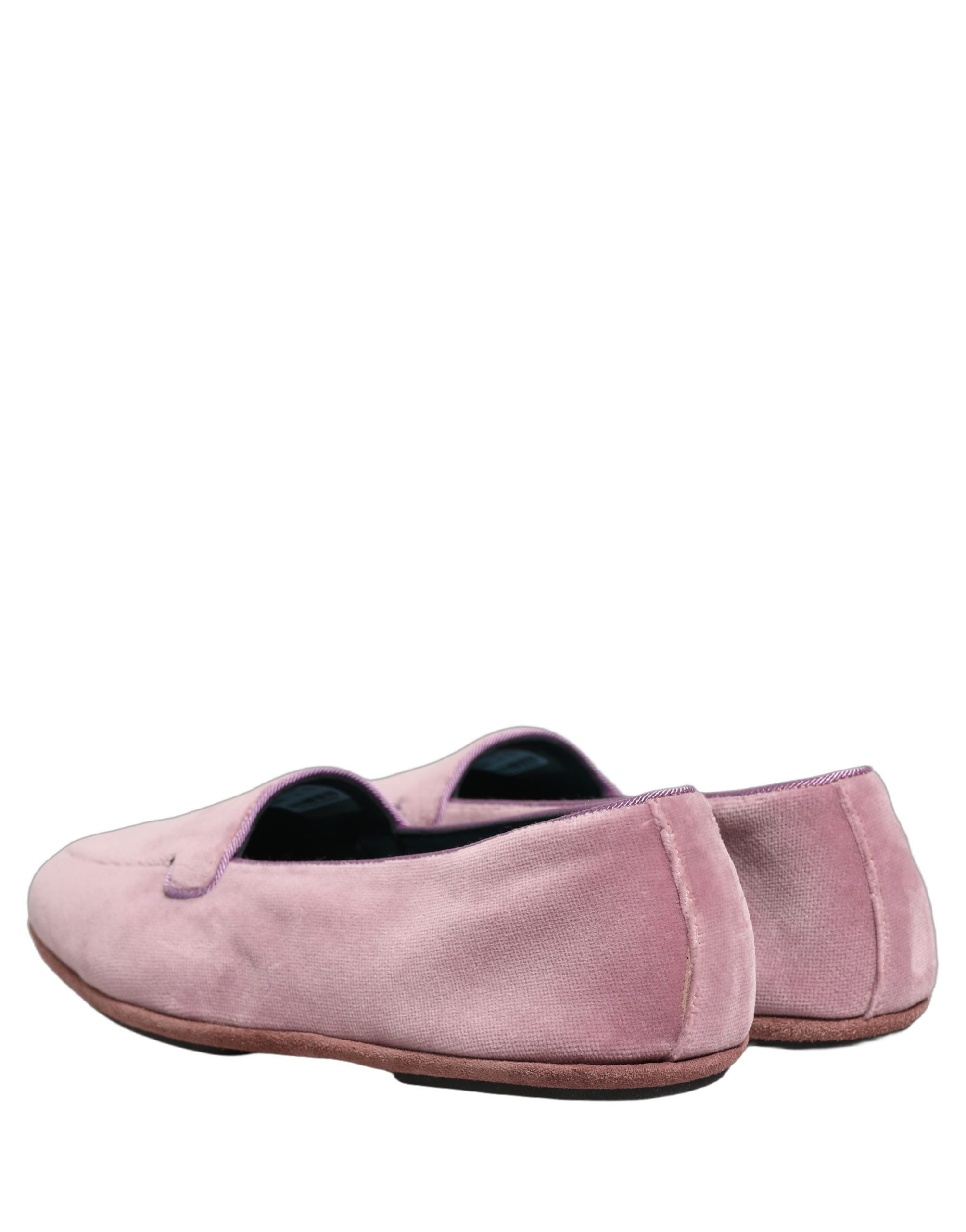 Dolce & Gabbana Pink Velvet Slip-On Loafers - Timeless Luxury