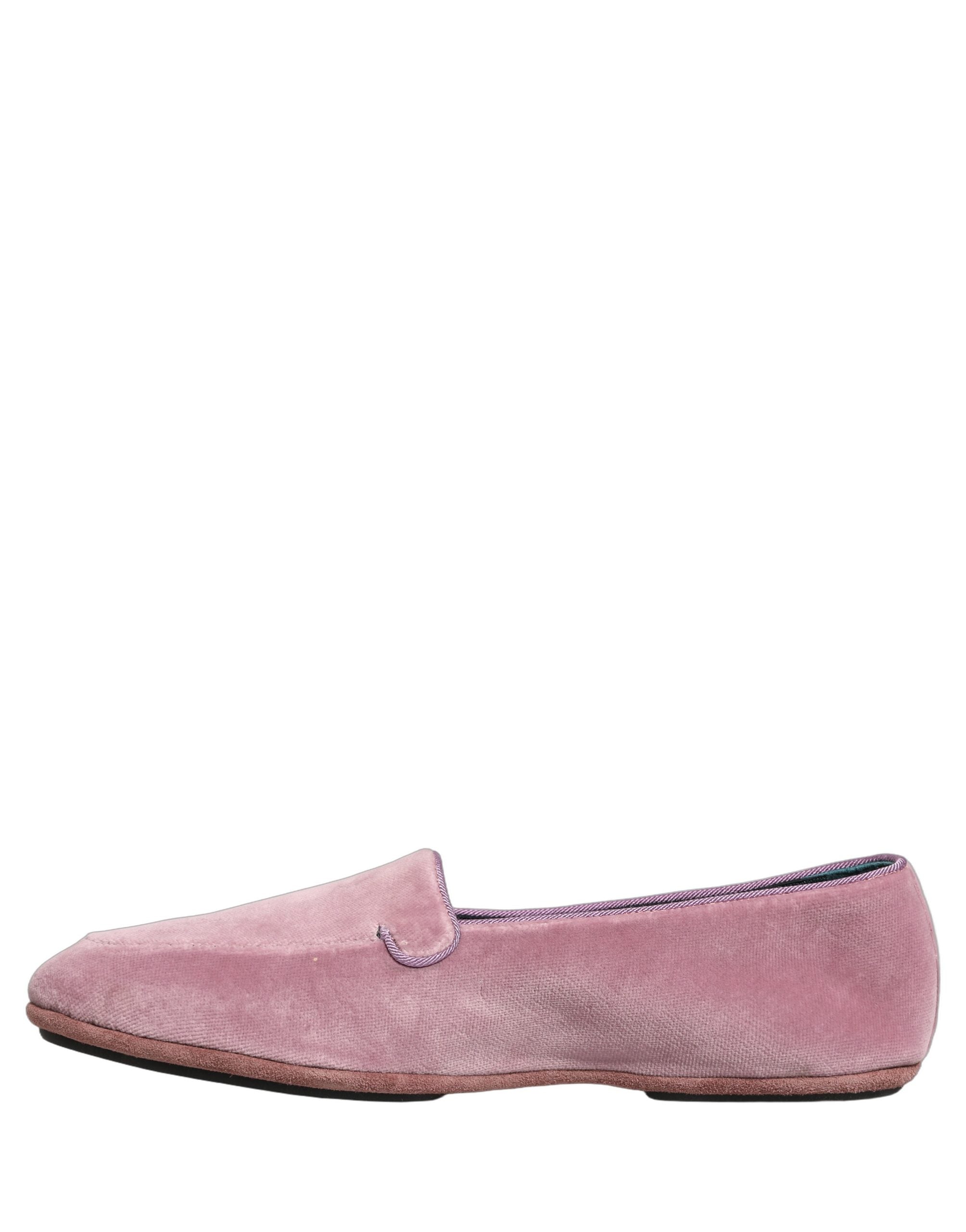 Dolce & Gabbana Pink Velvet Slip-On Loafers for Timeless Elegance