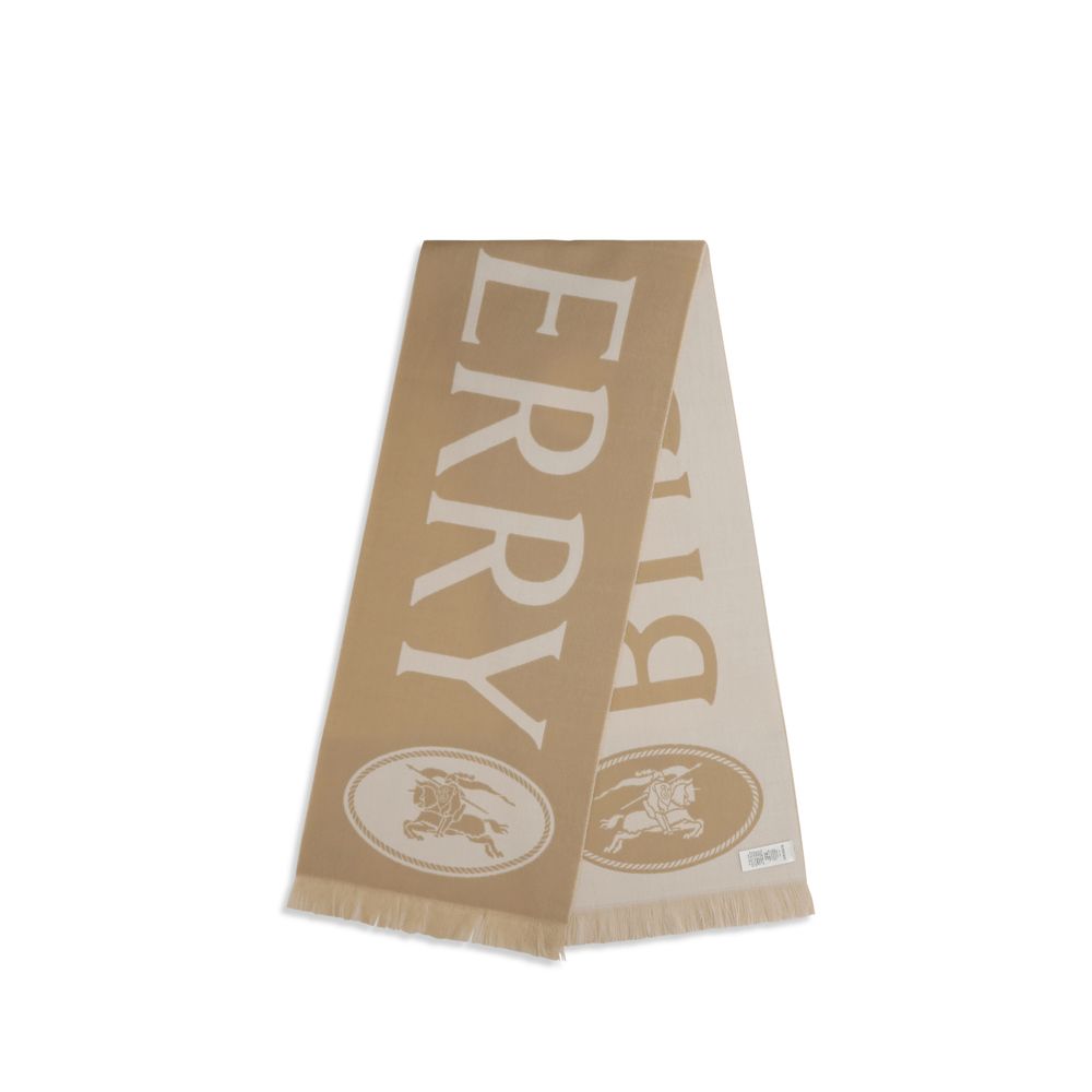 Burberry Beige Wool Oves Aries Scarf - Artisanal Luxury Accessory