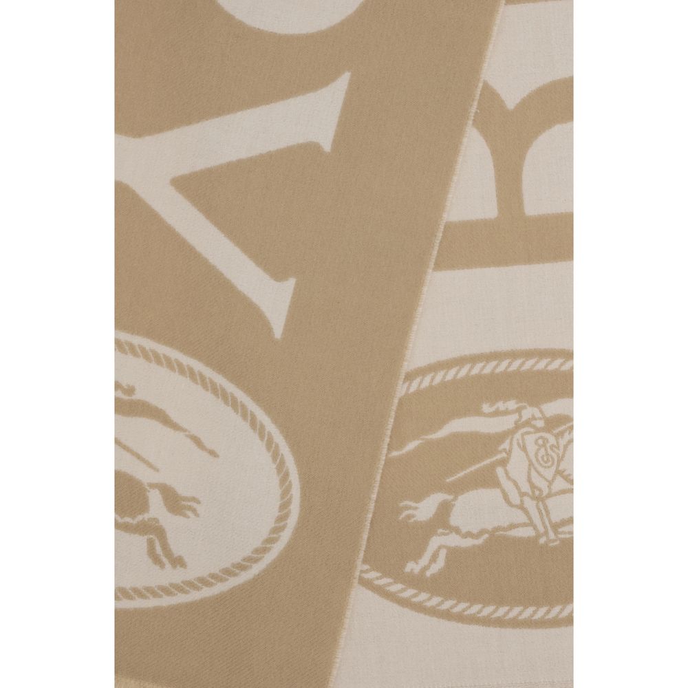 Burberry Beige Wool Oves Aries Scarf - Artisanal Luxury Accessory