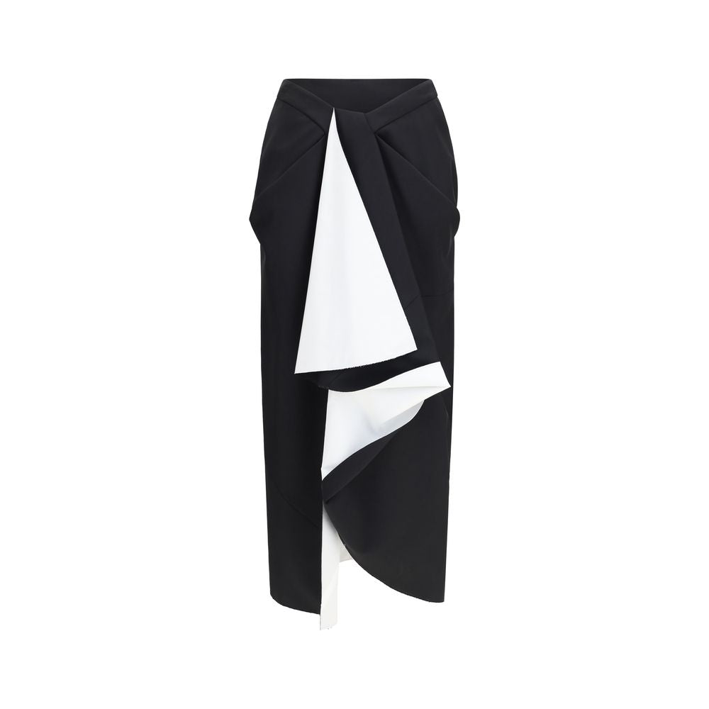 Givenchy Black Wool Oves Aries Midi Skirt - Timeless Luxury Elegance