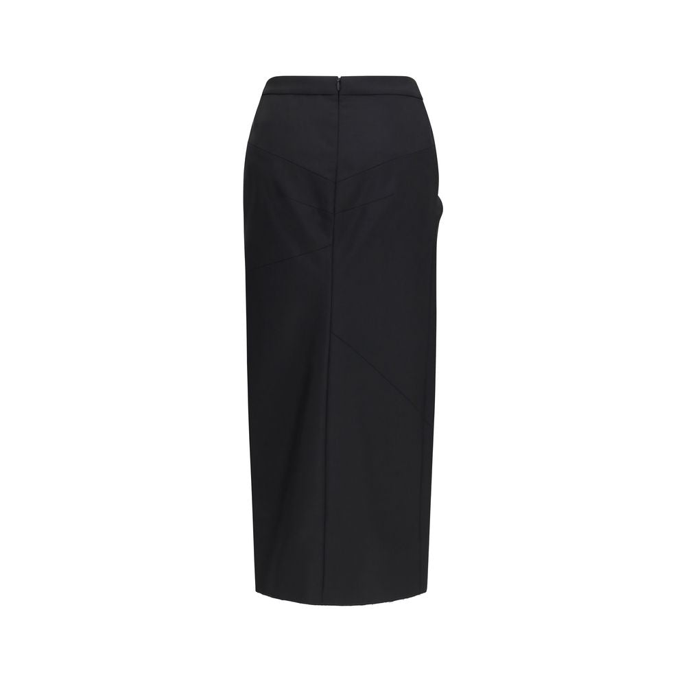 Givenchy Black Wool Oves Aries Midi Skirt - Timeless Luxury Elegance