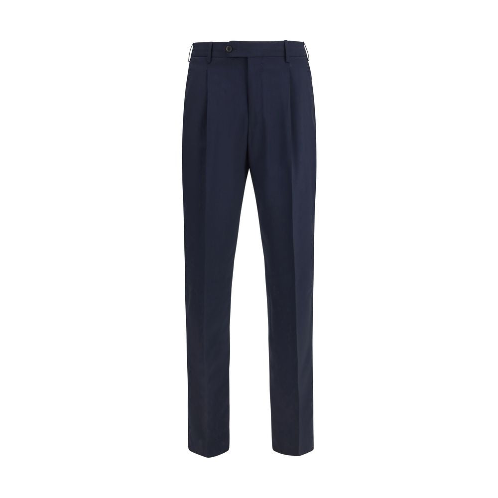 Discover the PT Torino Blue Wool Oves Aries Casual Pants, crafted from luxurious Merino wool, embodying sophistication and timeless elegance for the discerning individual.