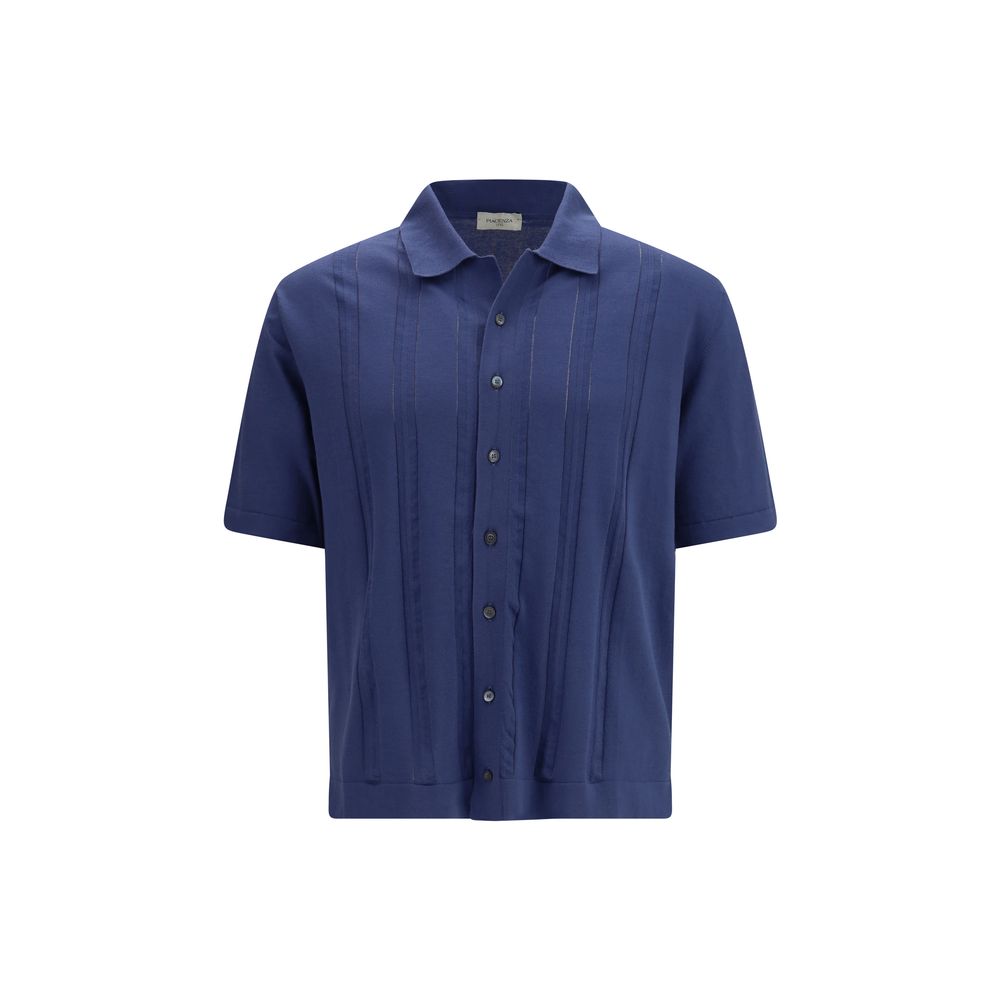 Piacenza Cashmere Blue Cotton Polo Shirt - Timeless Luxury Elegance