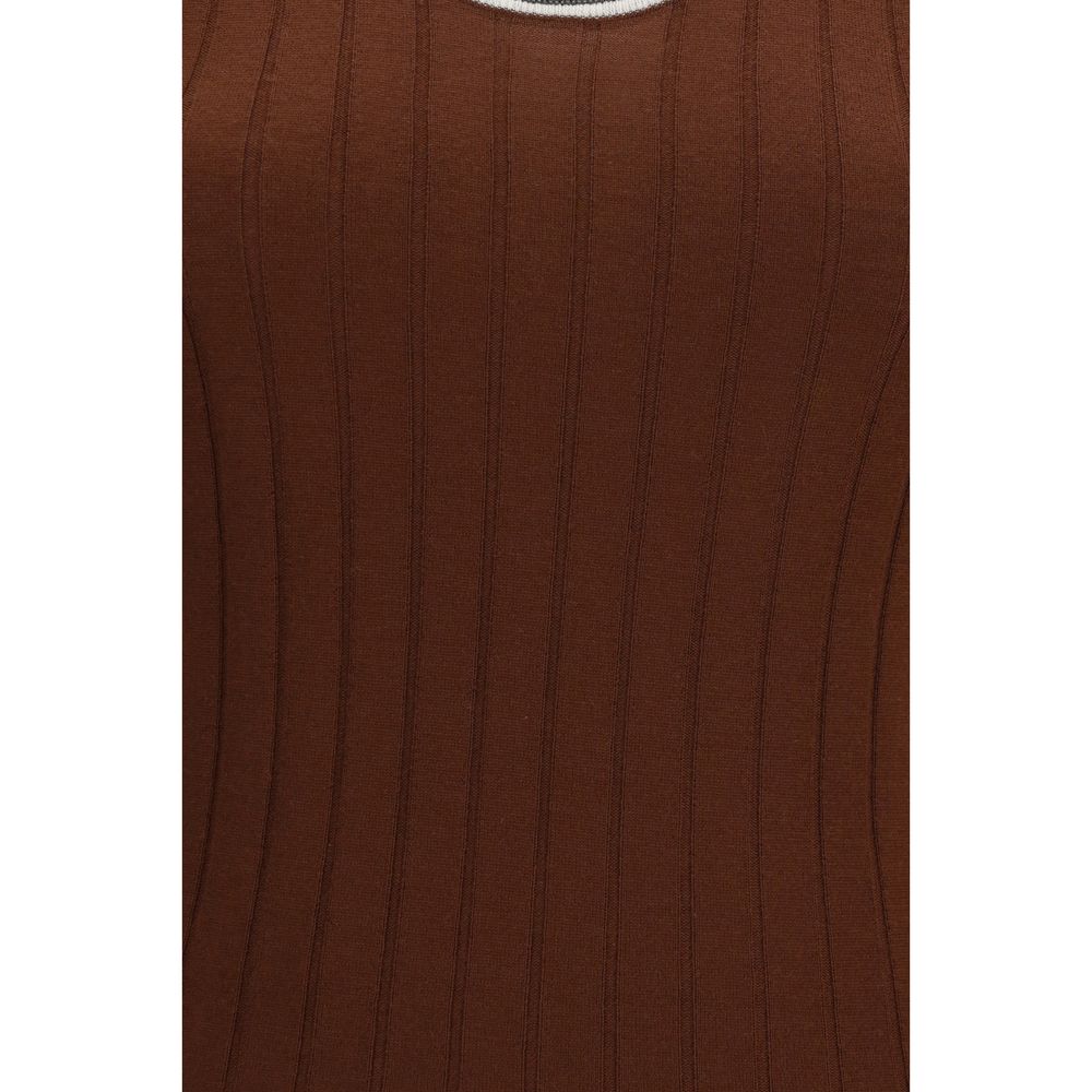 Brunello Cucinelli Sleeveless T-Shirt Couture in Luxurious Wool