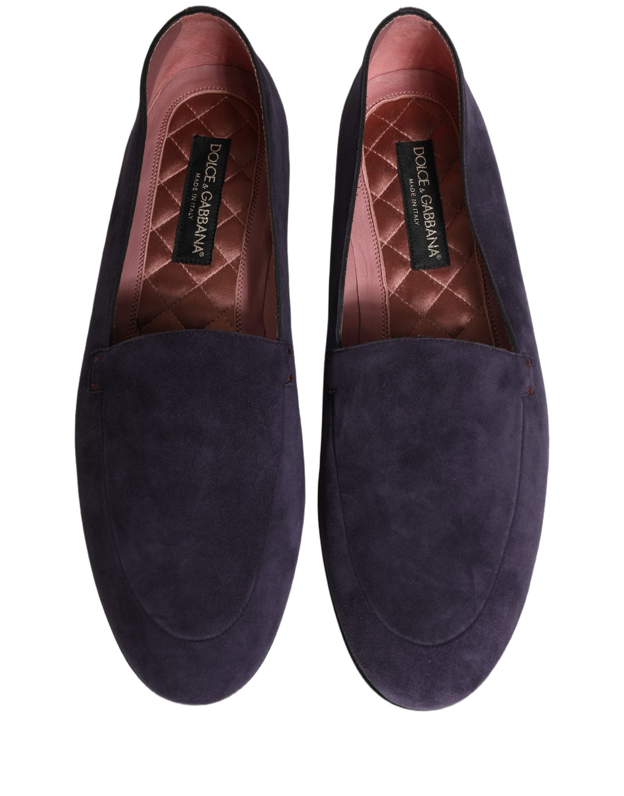 Dolce & Gabbana Violet Velvet Slip-On Loafers for Timeless Elegance