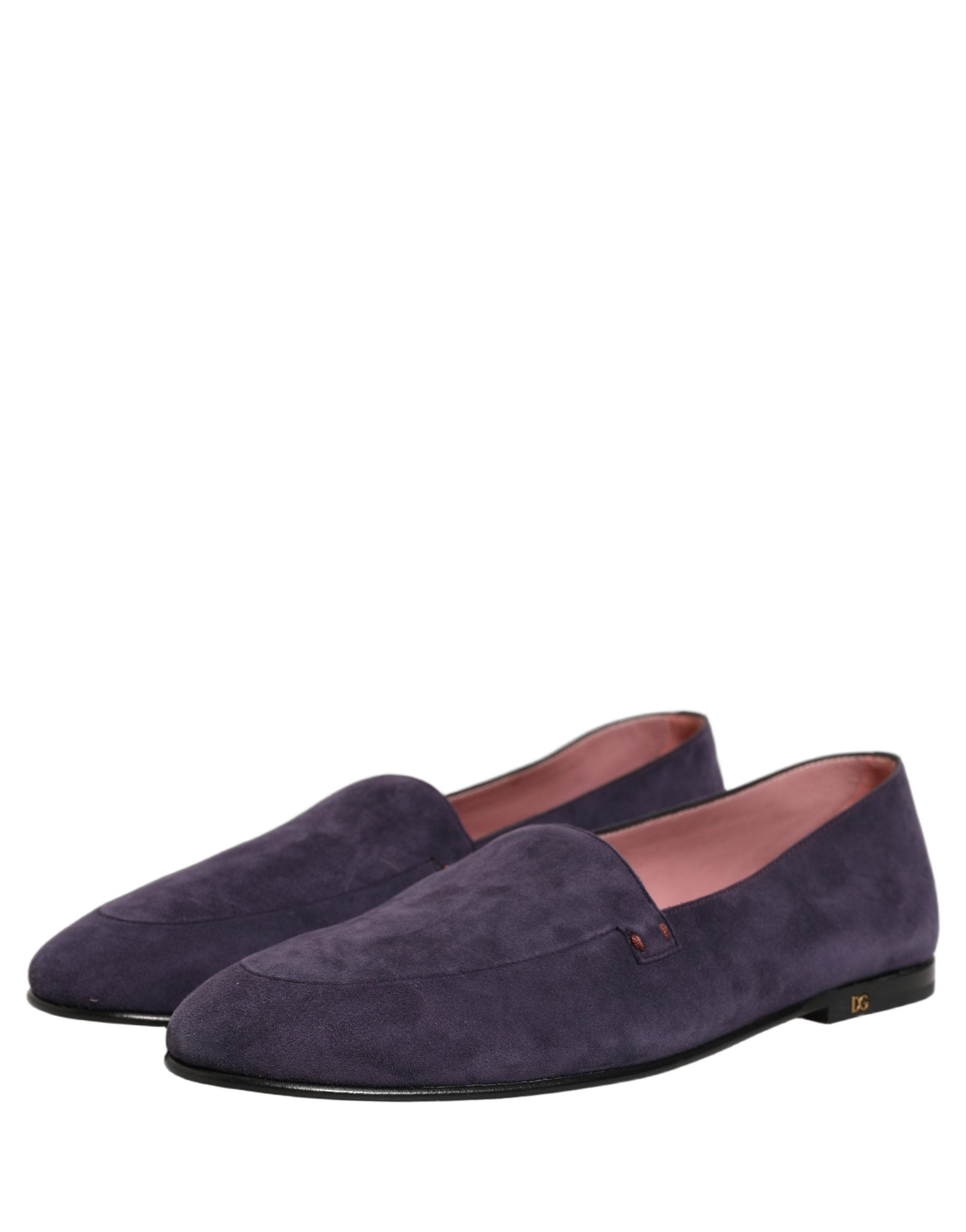 Dolce & Gabbana Violet Velvet Slip-On Loafers for Timeless Elegance
