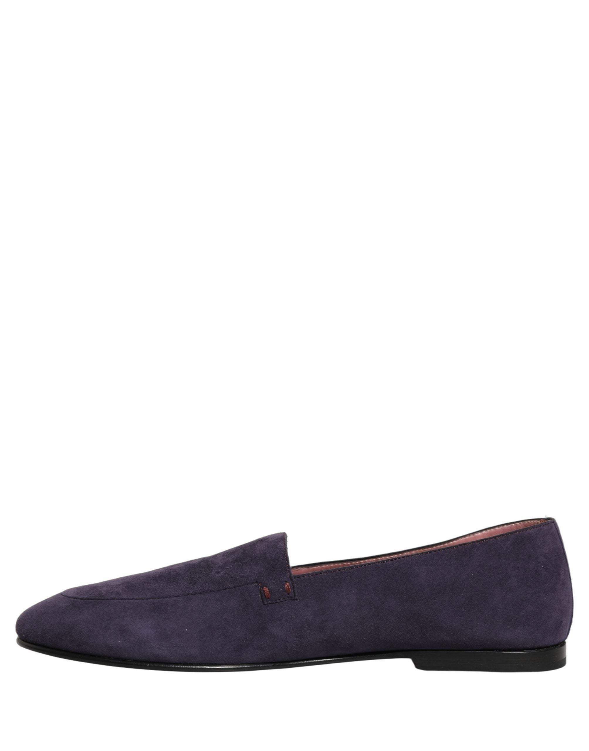 Dolce & Gabbana Violet Velvet Slip-On Loafers - Exquisite Elegance