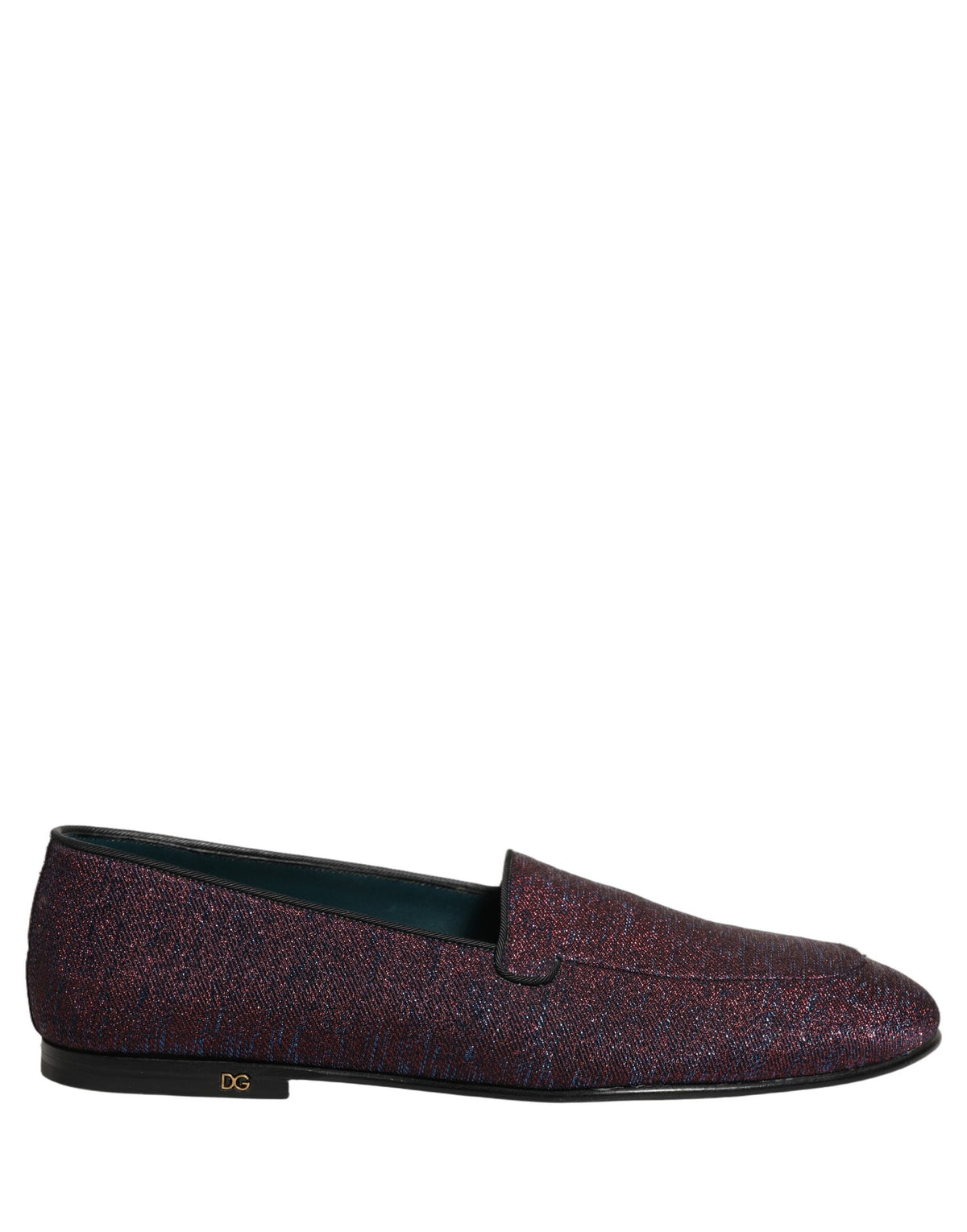Dolce & Gabbana Maroon Glitter Lurex Dress Loafers - Luxurious Elegance