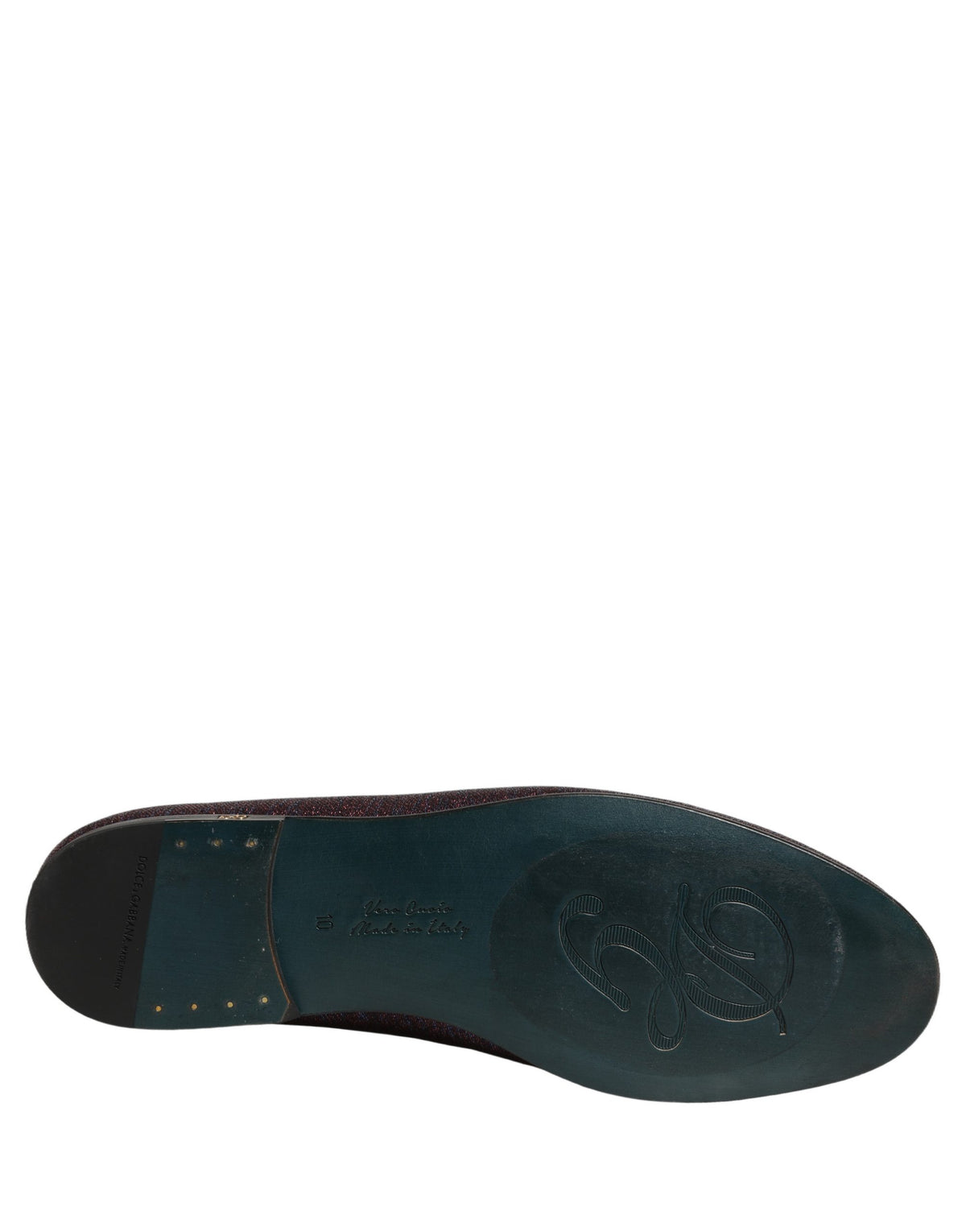 Dolce & Gabbana Maroon Glitter Lurex Loafers - Exquisite Luxury