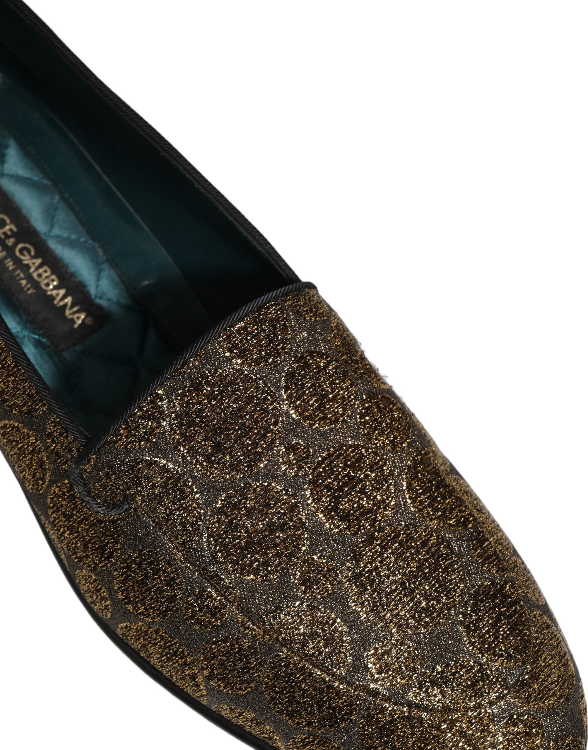 Dolce & Gabbana Gold Lurex Glitter Loafers - Exquisite Luxury