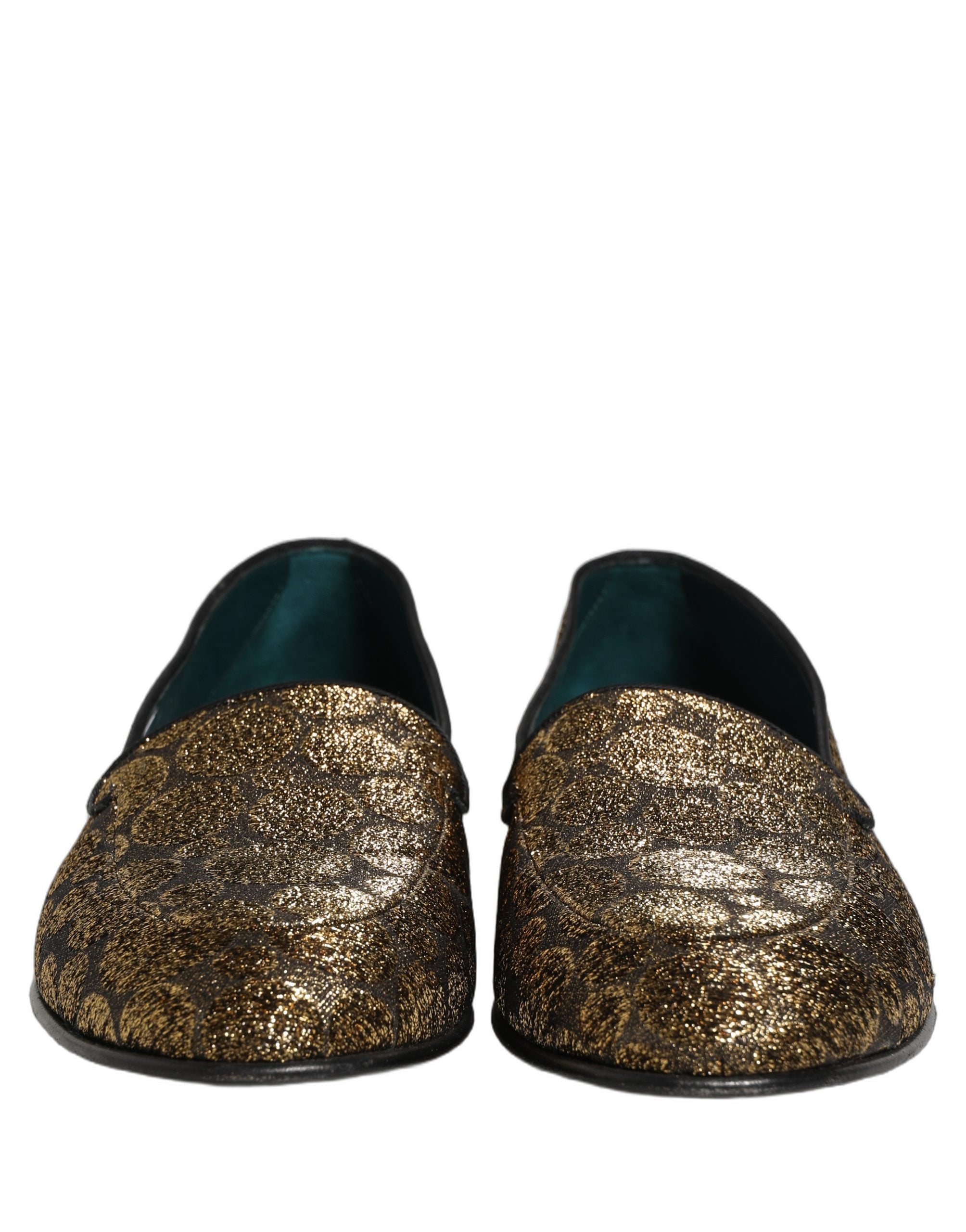 Dolce & Gabbana Gold Lurex Glitter Loafers - Luxury Footwear